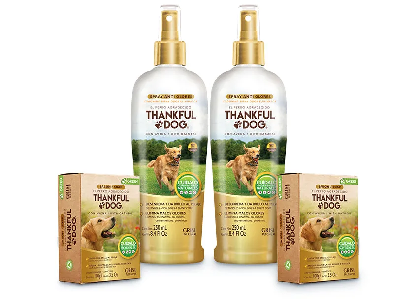Kit Thankful Dog, Jabón   Spray Deodorizante