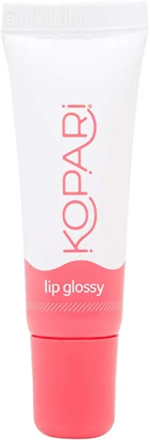 Kopari Coconut Lip Glossy - Clear - Hydrating and Moisturizing Coconut Oil, Vitamin E and Shea Butter Lip Gloss With 100% Organic Coconut Oil, Non GMO, Vegan Sulfate Free 0.35 Oz