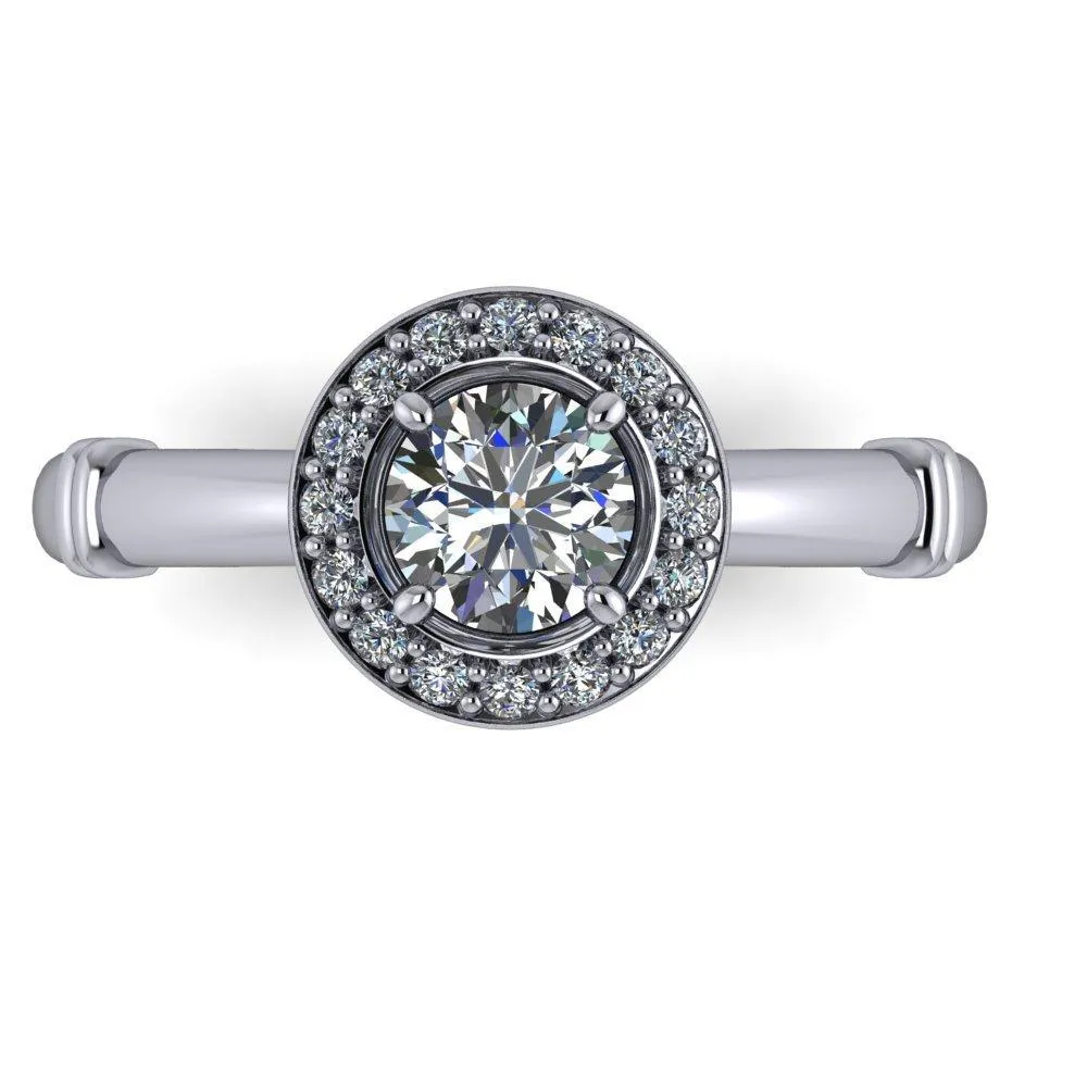 Kyoto Halo Engagement Ring (setting only)