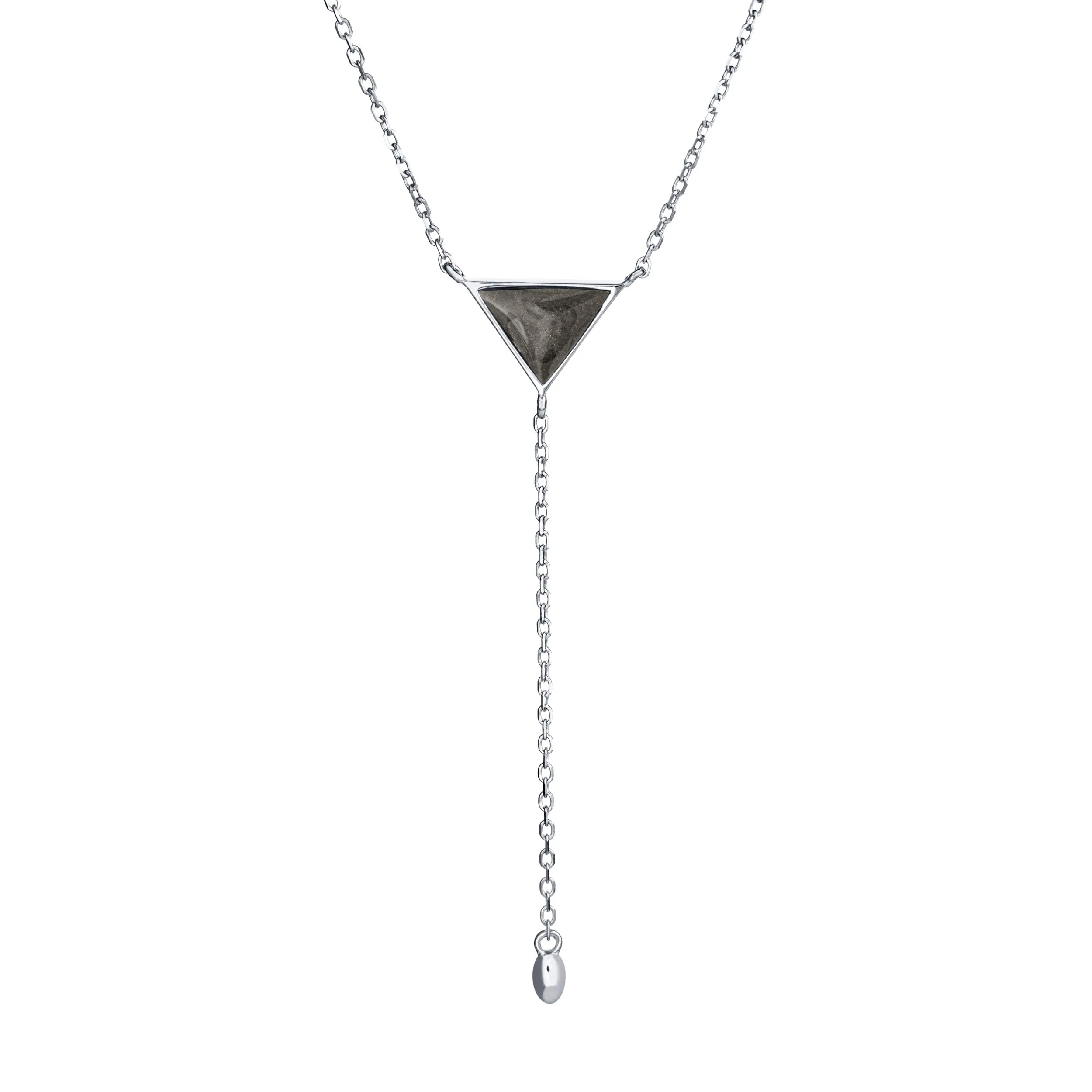 Lariat Cremation Necklace in 14K White Gold