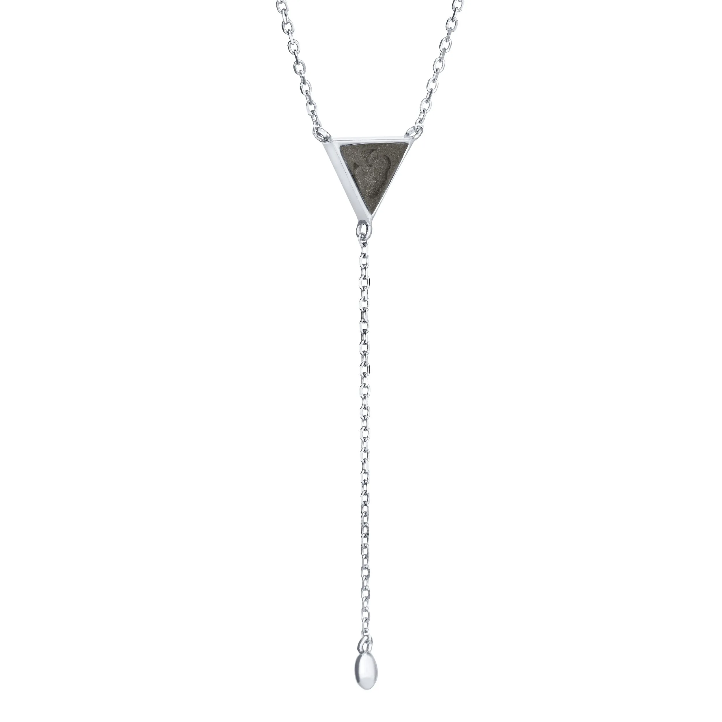 Lariat Cremation Necklace in 14K White Gold
