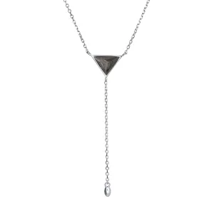 Lariat Cremation Necklace in 14K White Gold