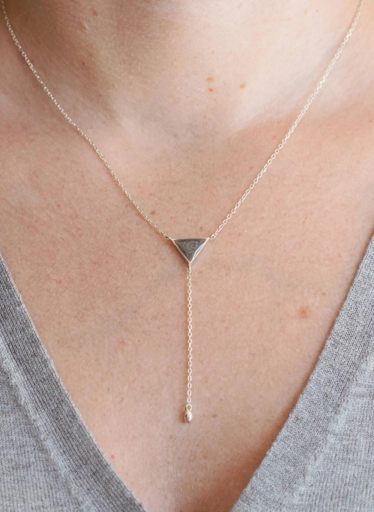 Lariat Cremation Necklace in Sterling Silver
