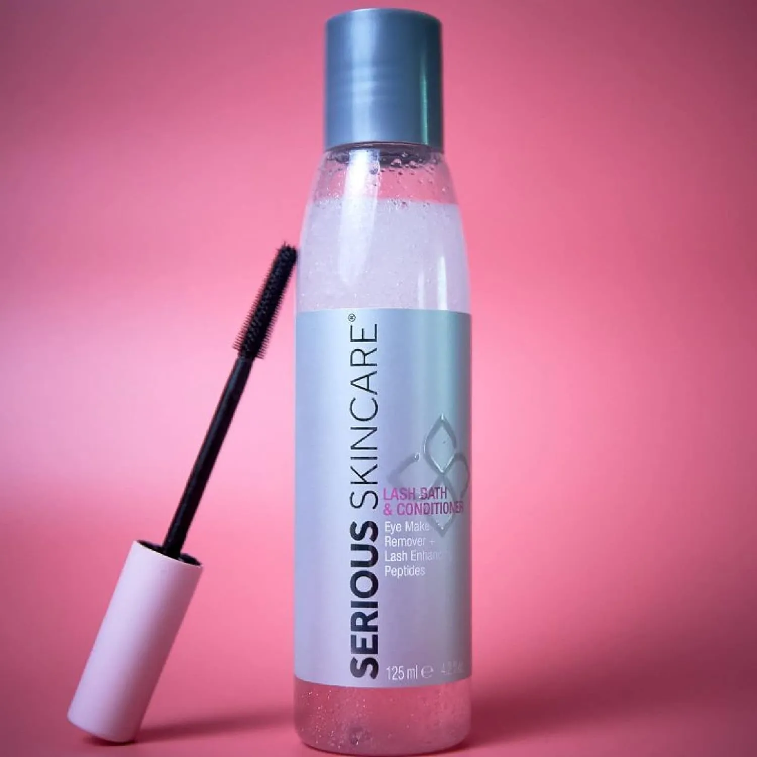 Lash Bath & Conditioner - Double Action Eye Makeup Remover - Oil Free - Enhancing Peptides Promotes Eyelash Growth - Clover Flower - Effortlessly Removes Waterproof Mascara - 4 Oz.
