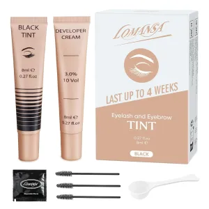 Lash Color Kit,  Professional Eyelash and Brow Color Kit, Instant Eyelash Color with Natural Black Effects, Safe & Easy to Use 8Ml