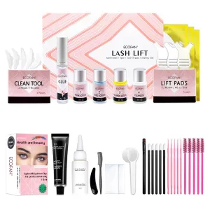 Lash Lift and Black Kit, Professional Eyelash Perm Kit and Black Eyelash & Eyebrow Set 3 in 1, Quick Lifting & Voluminous Coloring with Complete Tools Valentine Gifts for Women Salon Grade Home DIY