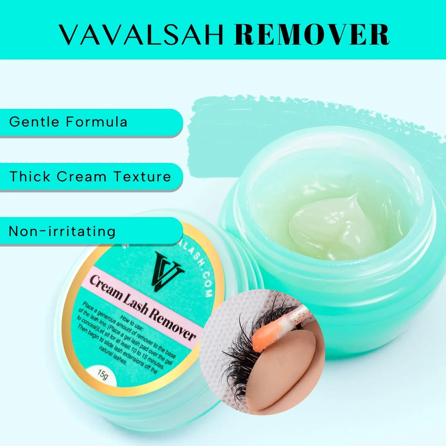 Lash Remover for Lash Extensions Eyelash Extension Cream Remover Low Irritation Cream Remover for Sensitive Skin Fast Dissolution Professional Eyelash Extensions Salon Use(15G)