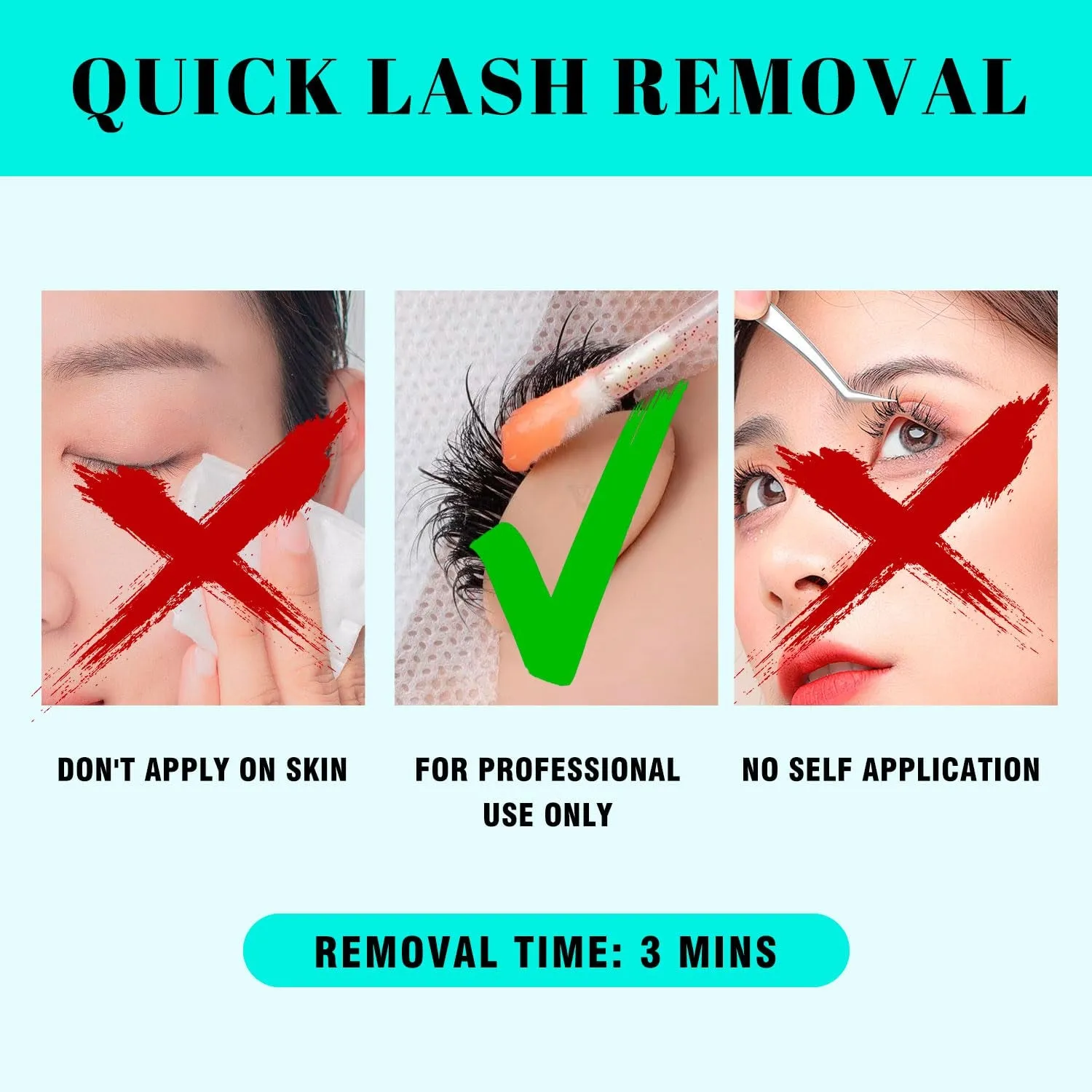 Lash Remover for Lash Extensions Eyelash Extension Cream Remover Low Irritation Cream Remover for Sensitive Skin Fast Dissolution Professional Eyelash Extensions Salon Use(15G)