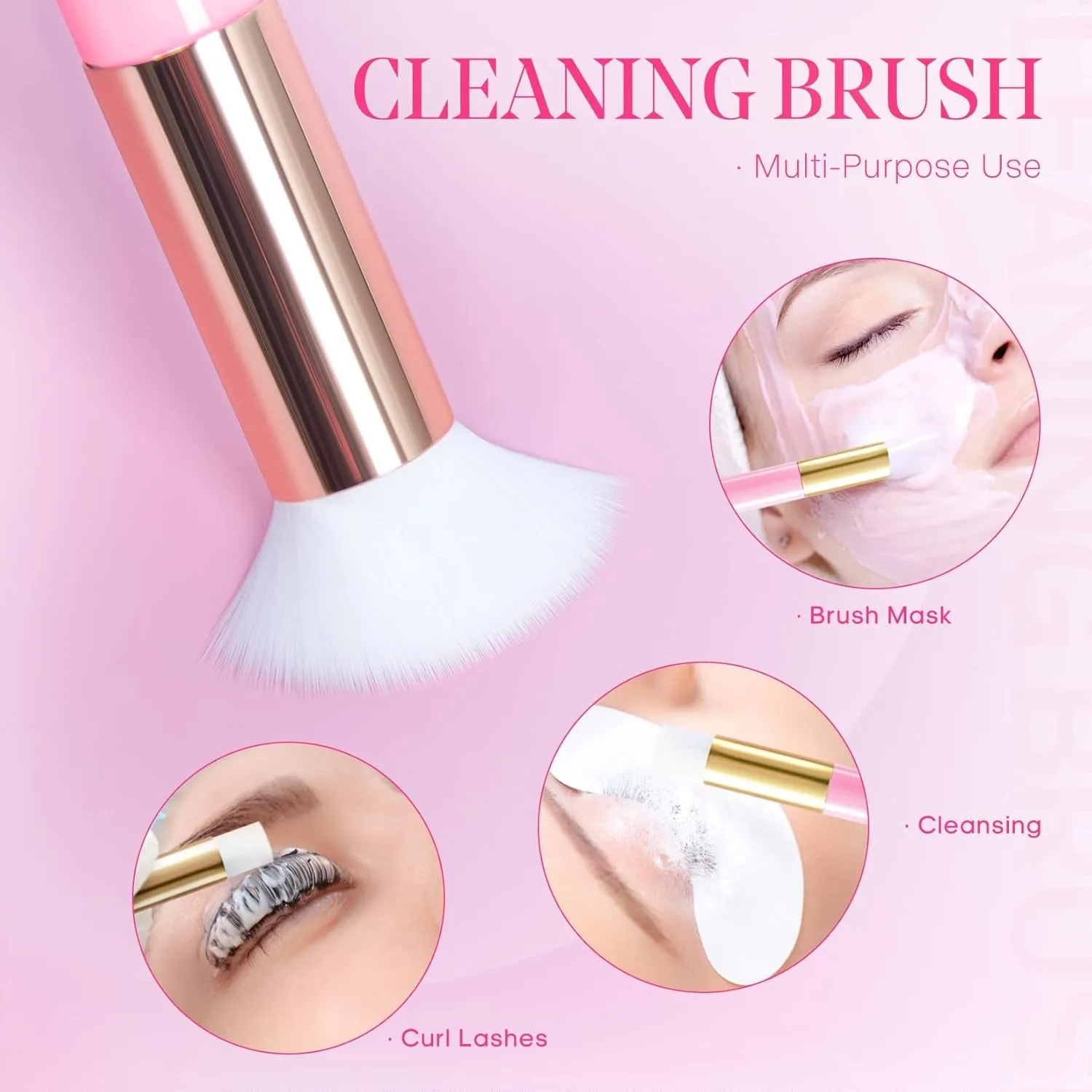 Lash Shampoo for Lash Extensions 60Ml Eyelash Extension Cleanser Lash Shampoo Cleaning Kit with Shampoo Brush & Mascara Brush-No Irritating Foaming Eyelash Makeup Remover for Home Salon Use