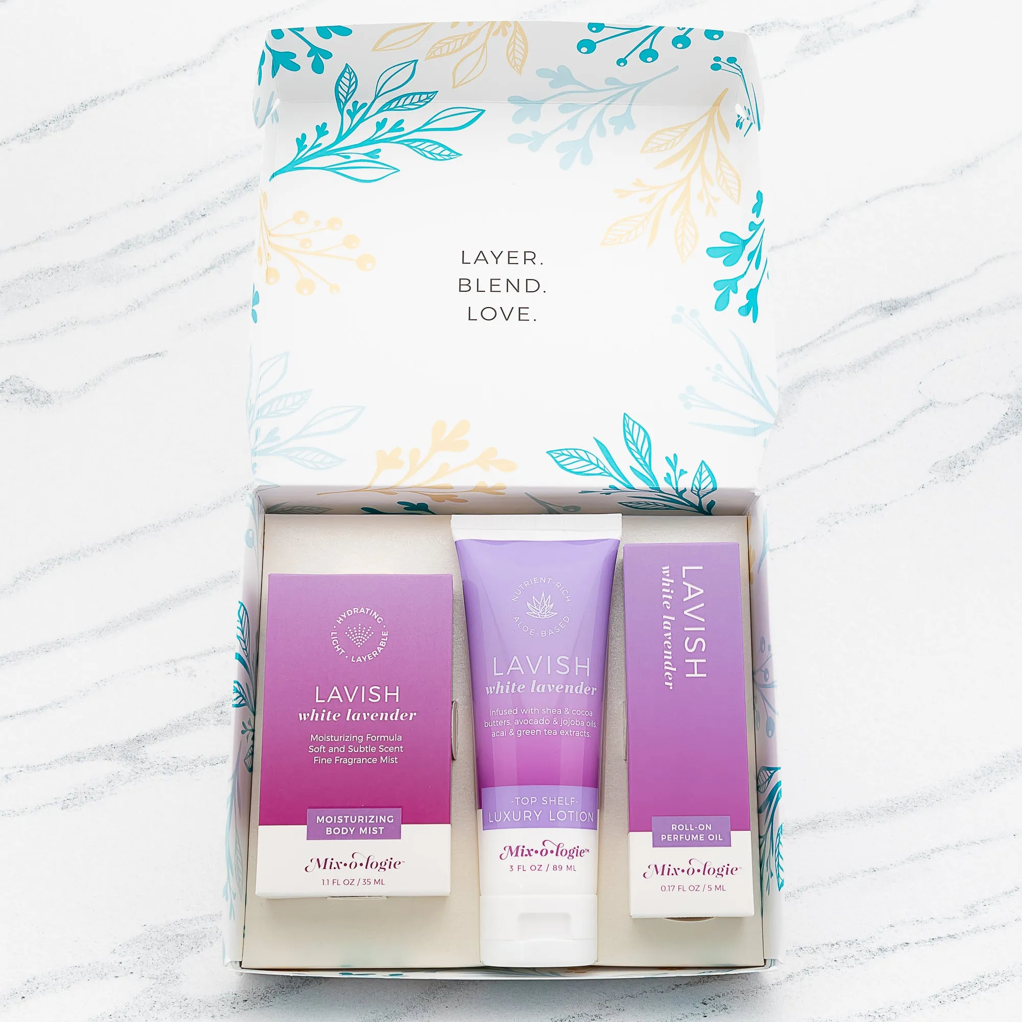 Lavish (white lavender) Gift Set Trio Box