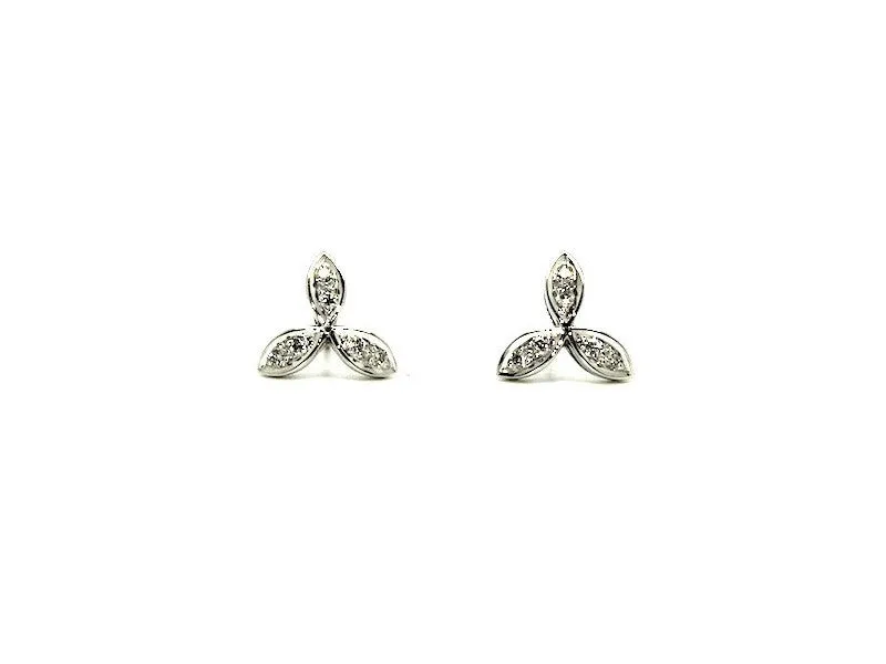 Leaf Diamonds Earrings Ad No.0127