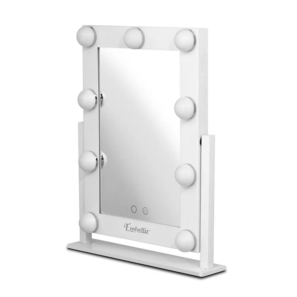 LED Standing Makeup Mirror - White