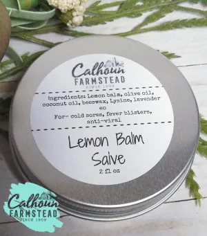 Lemon Balm Anti-Viral Salve - Cold Sore Balm - Lysine - Anti-Fungal