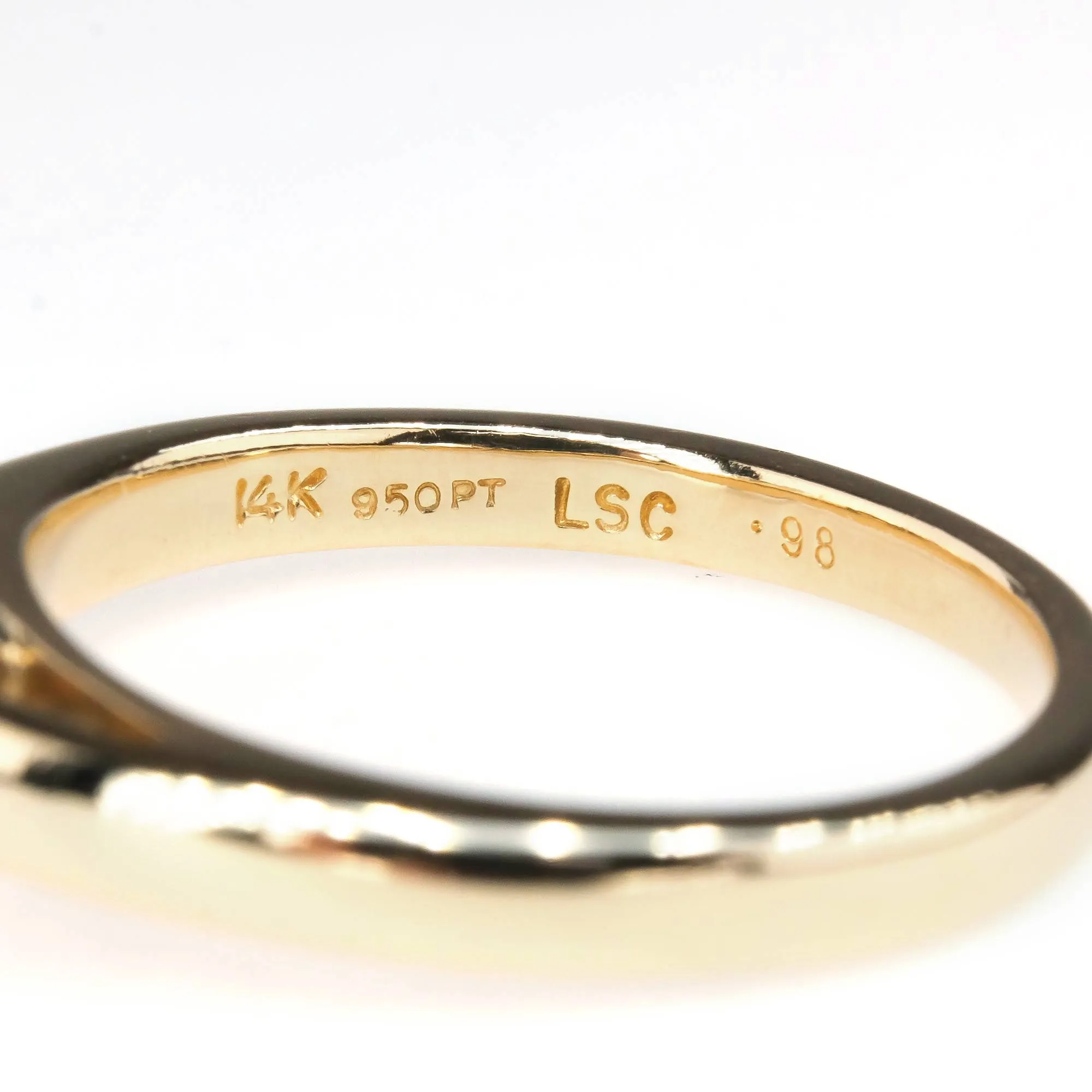 LEO 0.98ct Princess Diamond Solitaire Engagement Ring in 14K Yellow Gold