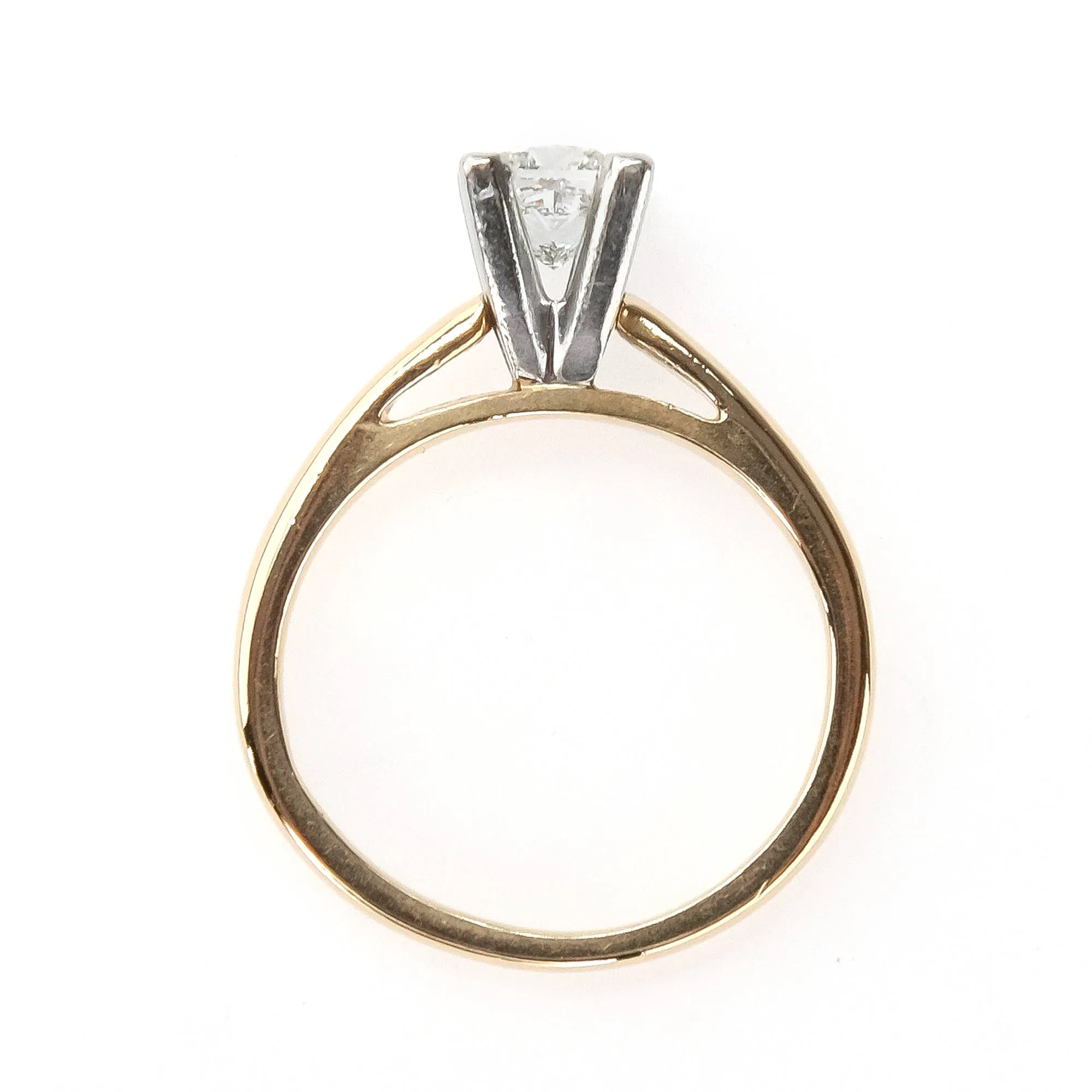 LEO 0.98ct Princess Diamond Solitaire Engagement Ring in 14K Yellow Gold