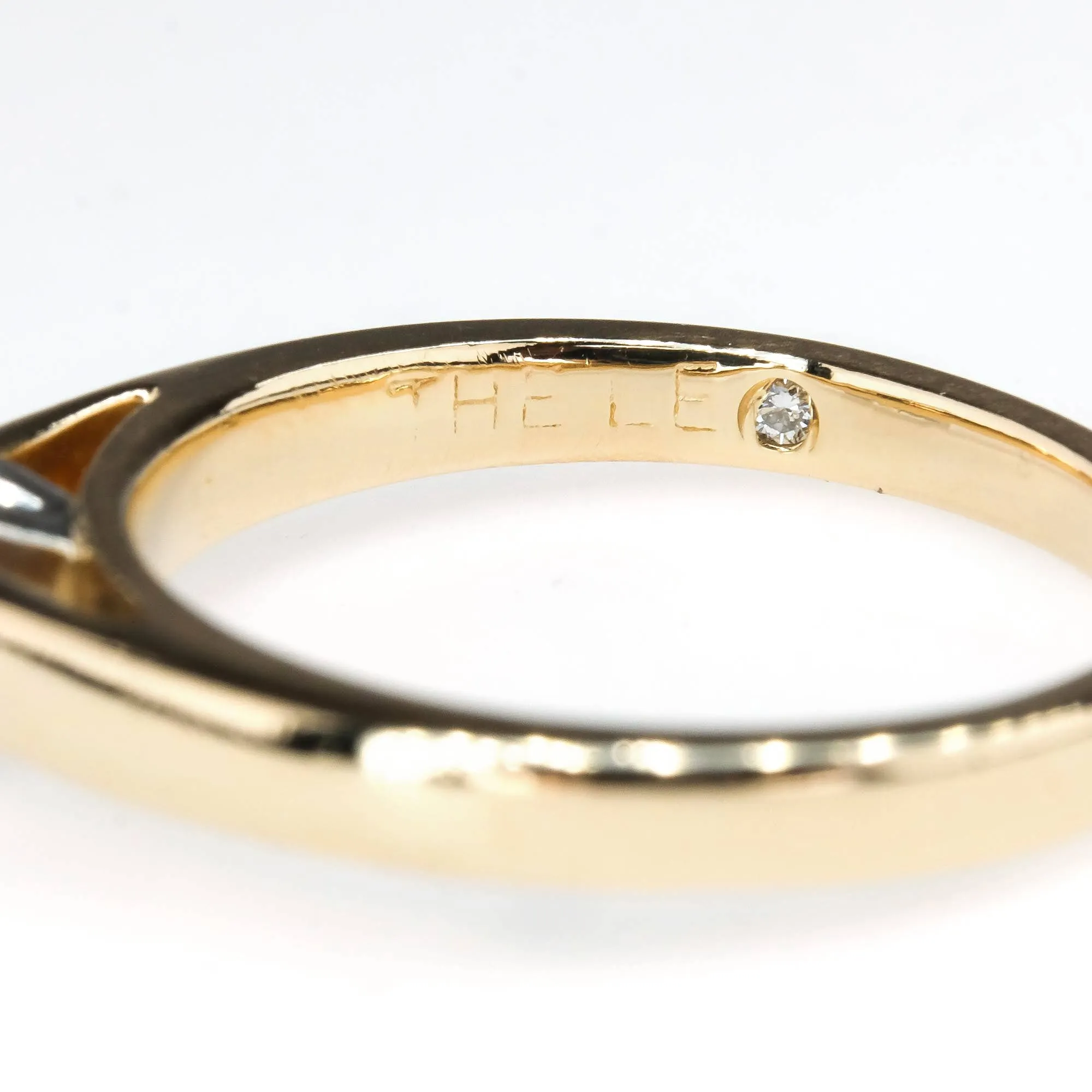 LEO 0.98ct Princess Diamond Solitaire Engagement Ring in 14K Yellow Gold