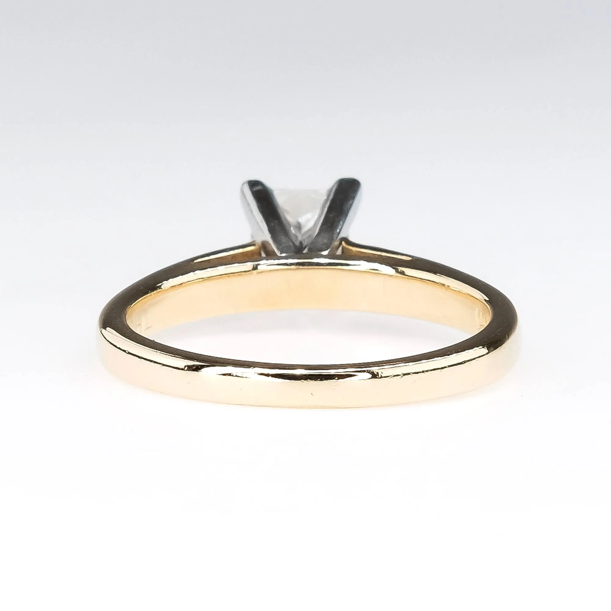 LEO 0.98ct Princess Diamond Solitaire Engagement Ring in 14K Yellow Gold