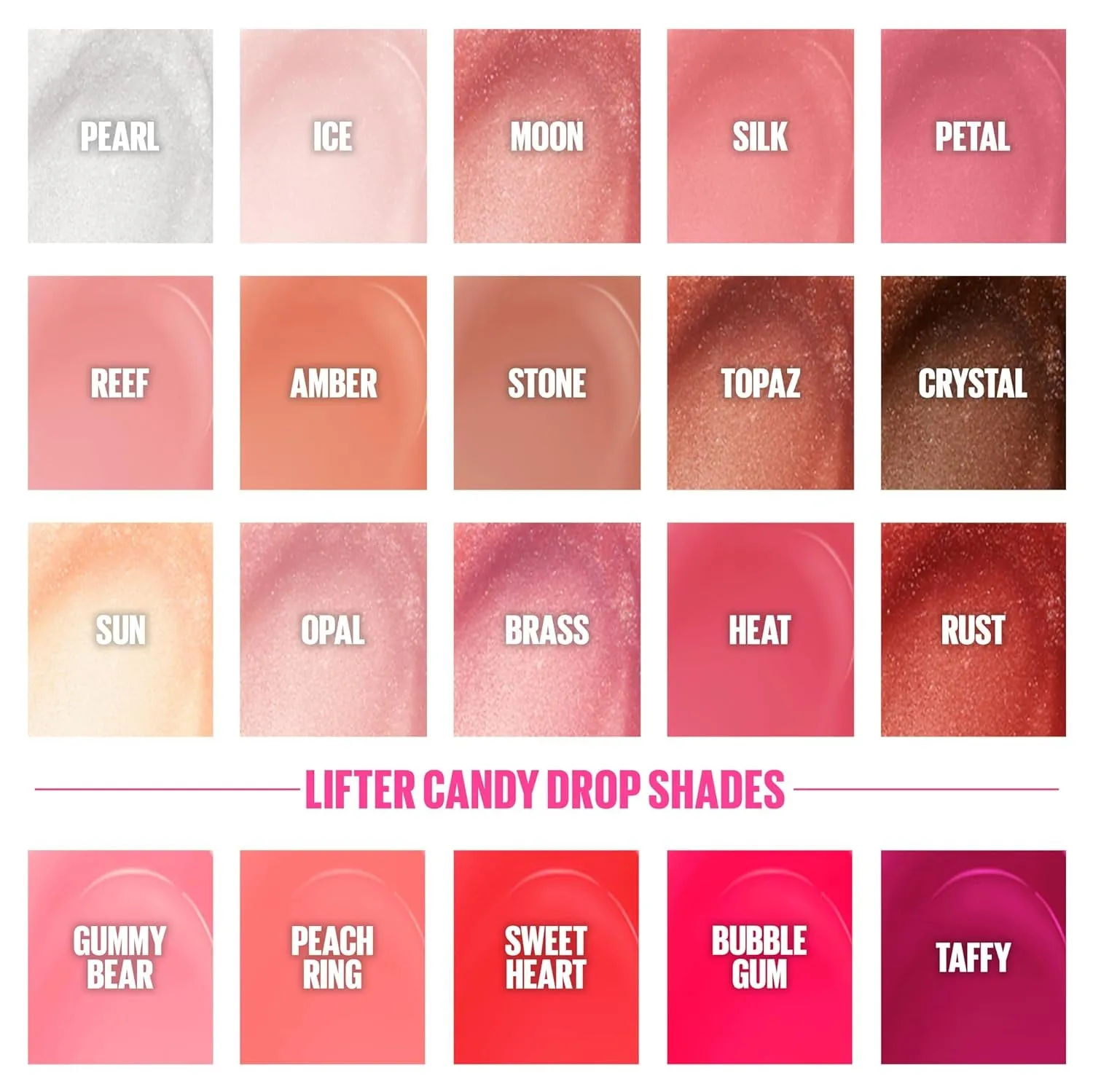 Lifter Gloss, Hydrating Lip Gloss with Hyaluronic Acid, High Shine for Plumper Looking Lips, Stone, Rosey Neutral, 0.18 Ounce