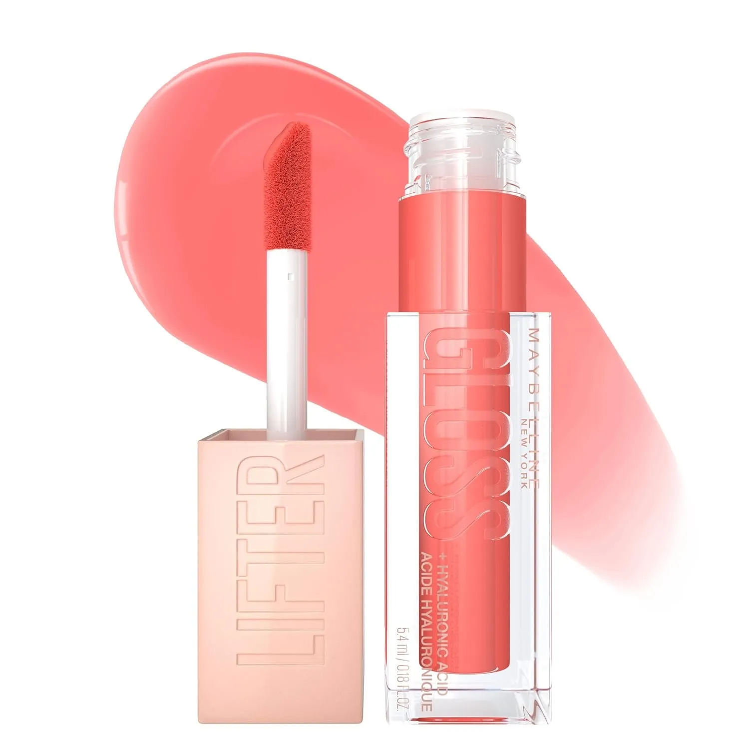 Lifter Gloss, Hydrating Lip Gloss with Hyaluronic Acid, High Shine for Plumper Looking Lips, Stone, Rosey Neutral, 0.18 Ounce
