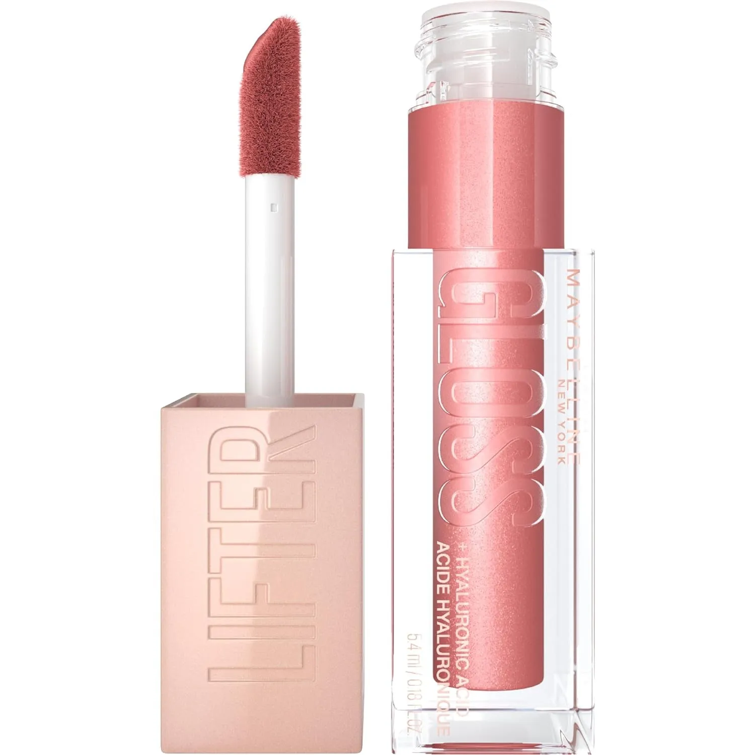 Lifter Gloss, Hydrating Lip Gloss with Hyaluronic Acid, High Shine for Plumper Looking Lips, Stone, Rosey Neutral, 0.18 Ounce