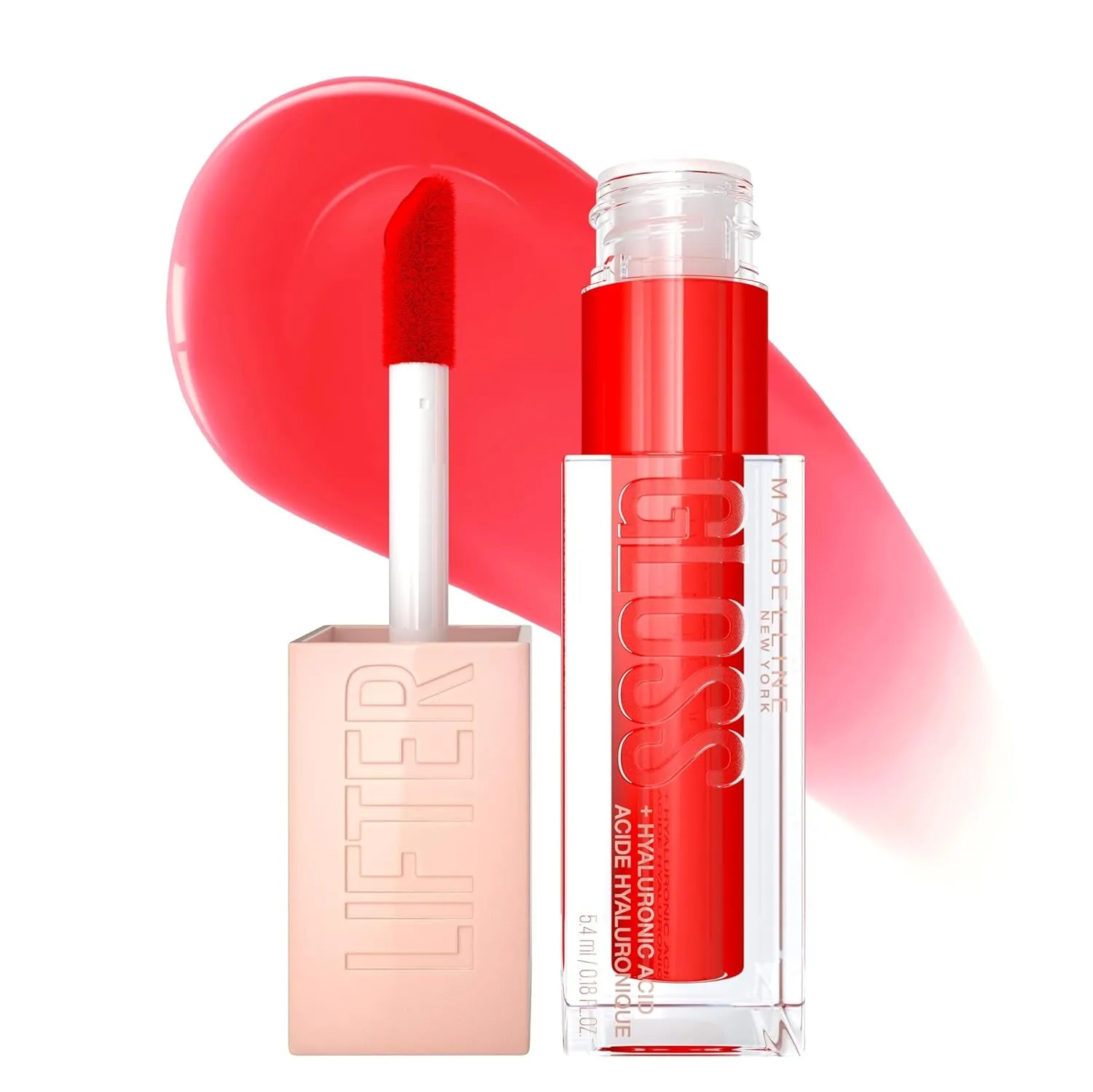 Lifter Gloss, Hydrating Lip Gloss with Hyaluronic Acid, High Shine for Plumper Looking Lips, Stone, Rosey Neutral, 0.18 Ounce