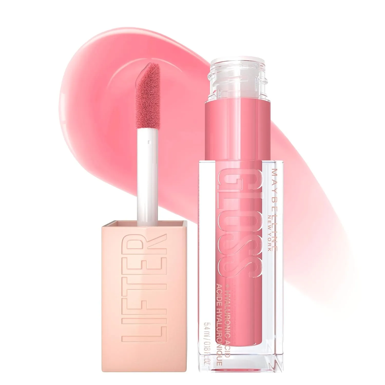 Lifter Gloss, Hydrating Lip Gloss with Hyaluronic Acid, High Shine for Plumper Looking Lips, Stone, Rosey Neutral, 0.18 Ounce