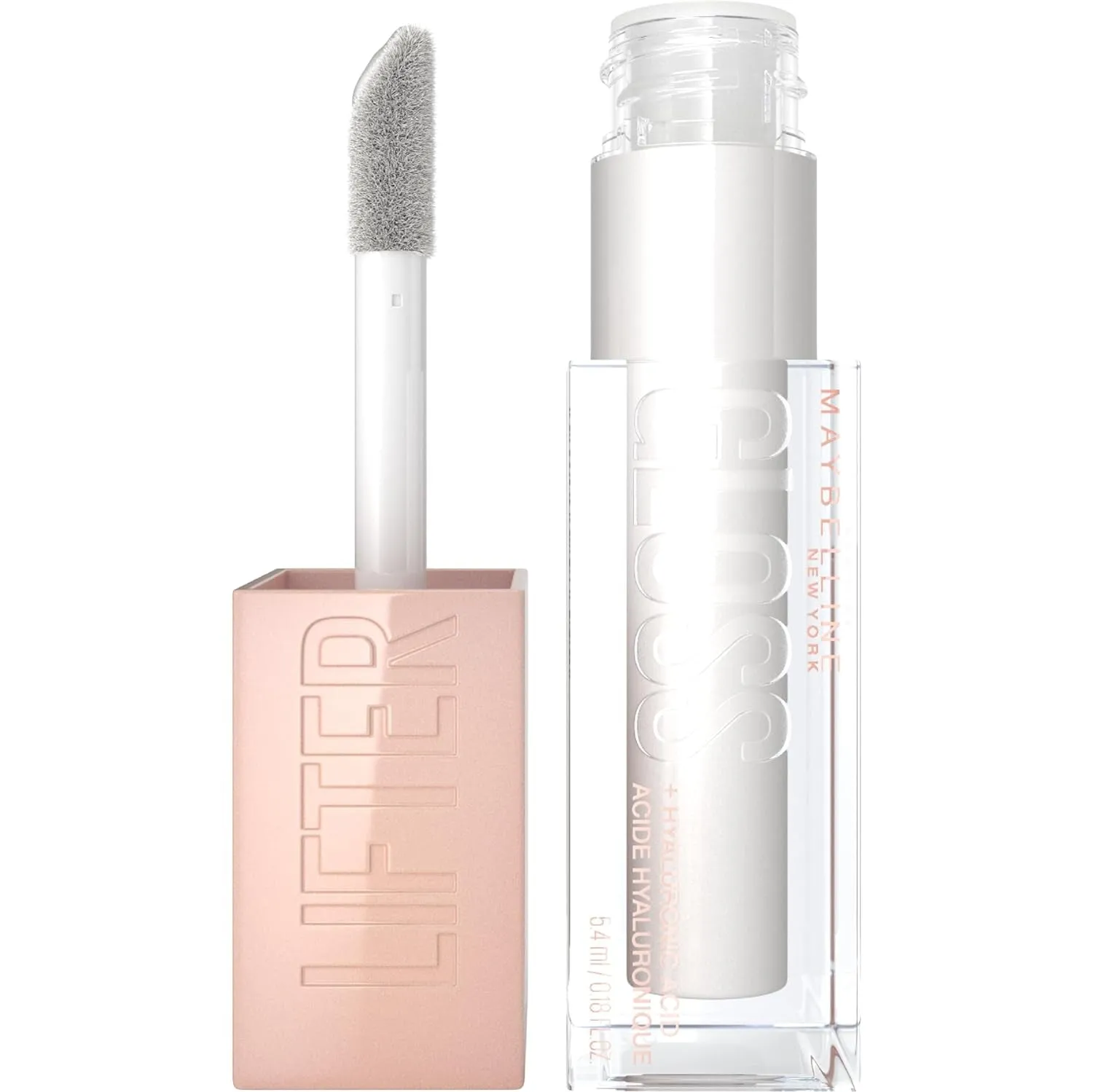Lifter Gloss, Hydrating Lip Gloss with Hyaluronic Acid, High Shine for Plumper Looking Lips, Stone, Rosey Neutral, 0.18 Ounce