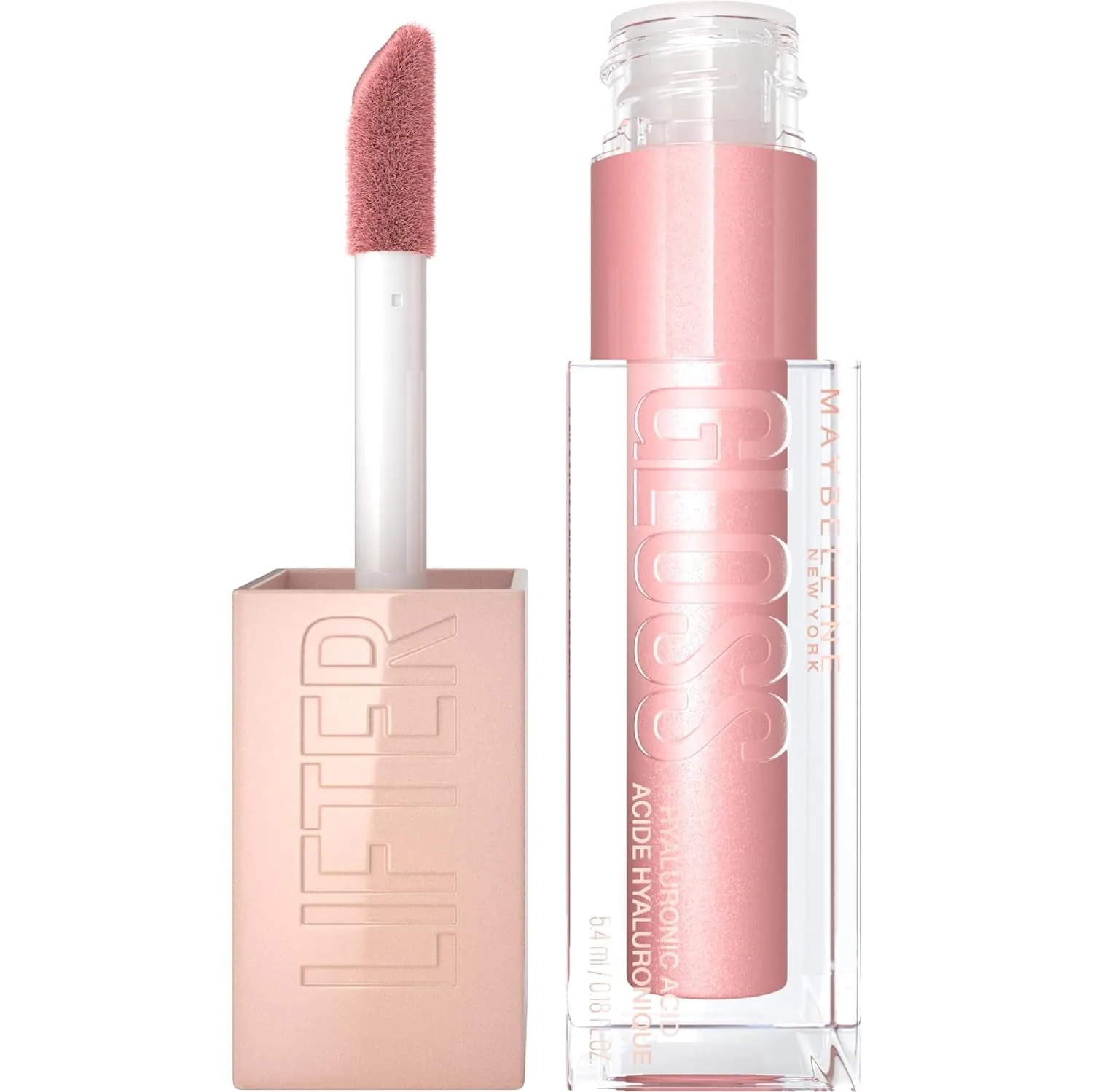 Lifter Gloss, Hydrating Lip Gloss with Hyaluronic Acid, High Shine for Plumper Looking Lips, Stone, Rosey Neutral, 0.18 Ounce