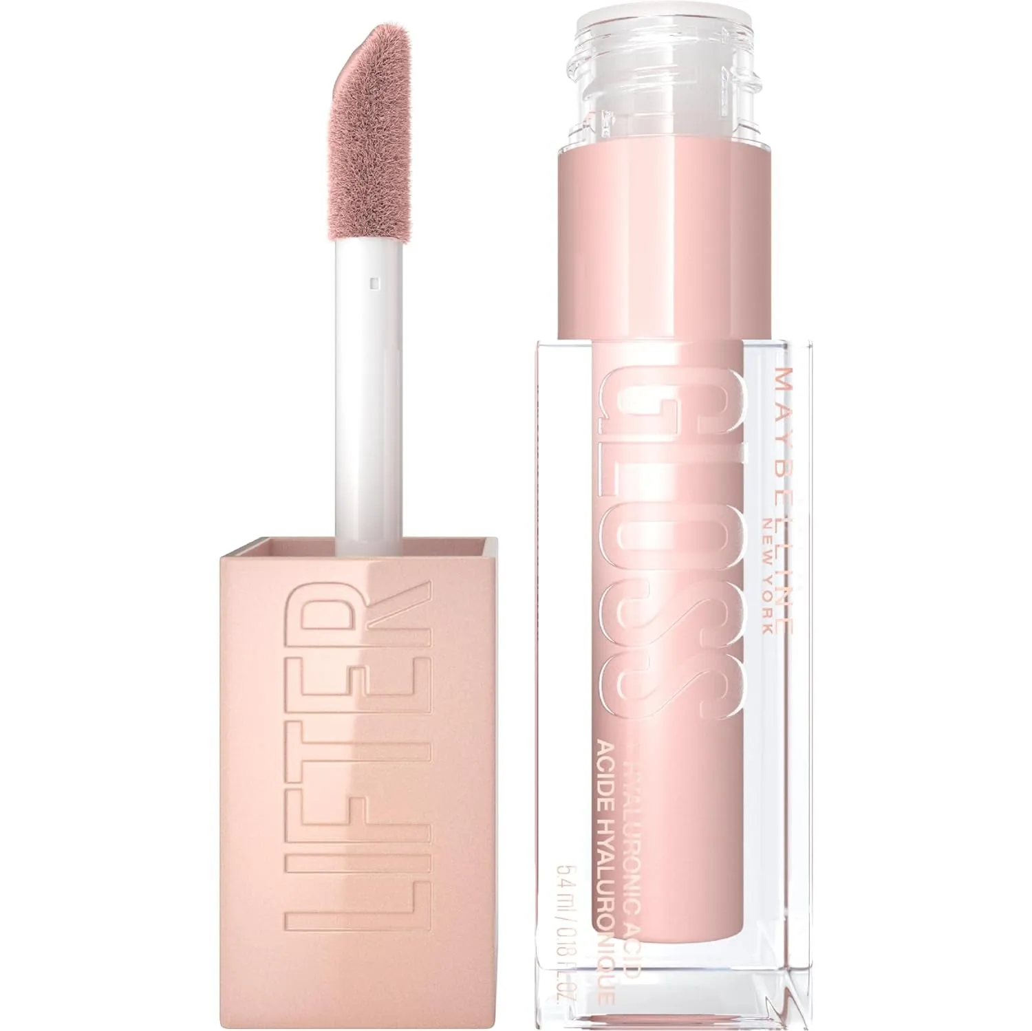 Lifter Gloss, Hydrating Lip Gloss with Hyaluronic Acid, High Shine for Plumper Looking Lips, Stone, Rosey Neutral, 0.18 Ounce