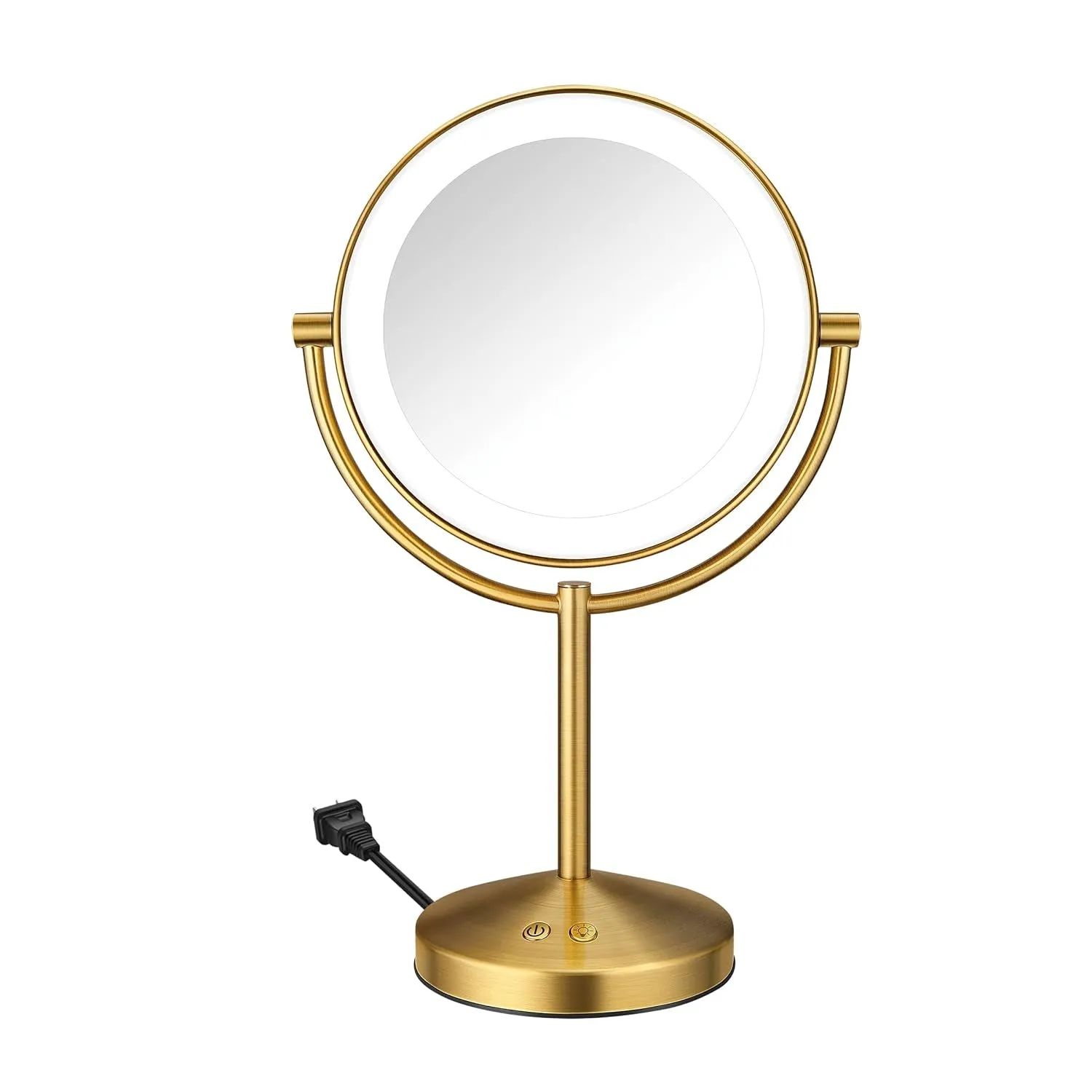 Lighted Makeup Mirror, LED Vanity Mirror, 1X/10X Magnifying Mirror, Corded in Satin Nickel Finish