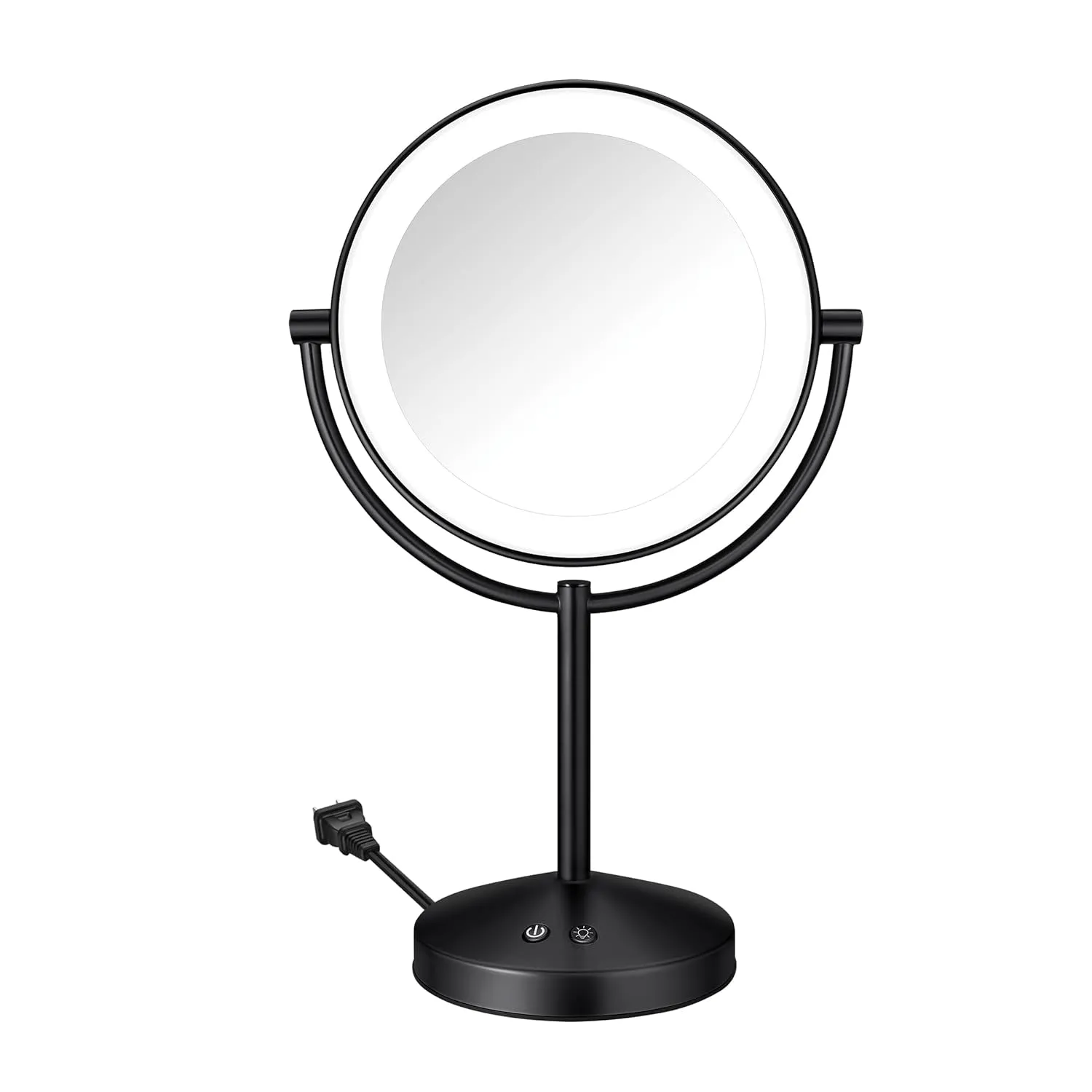 Lighted Makeup Mirror, LED Vanity Mirror, 1X/10X Magnifying Mirror, Corded in Satin Nickel Finish