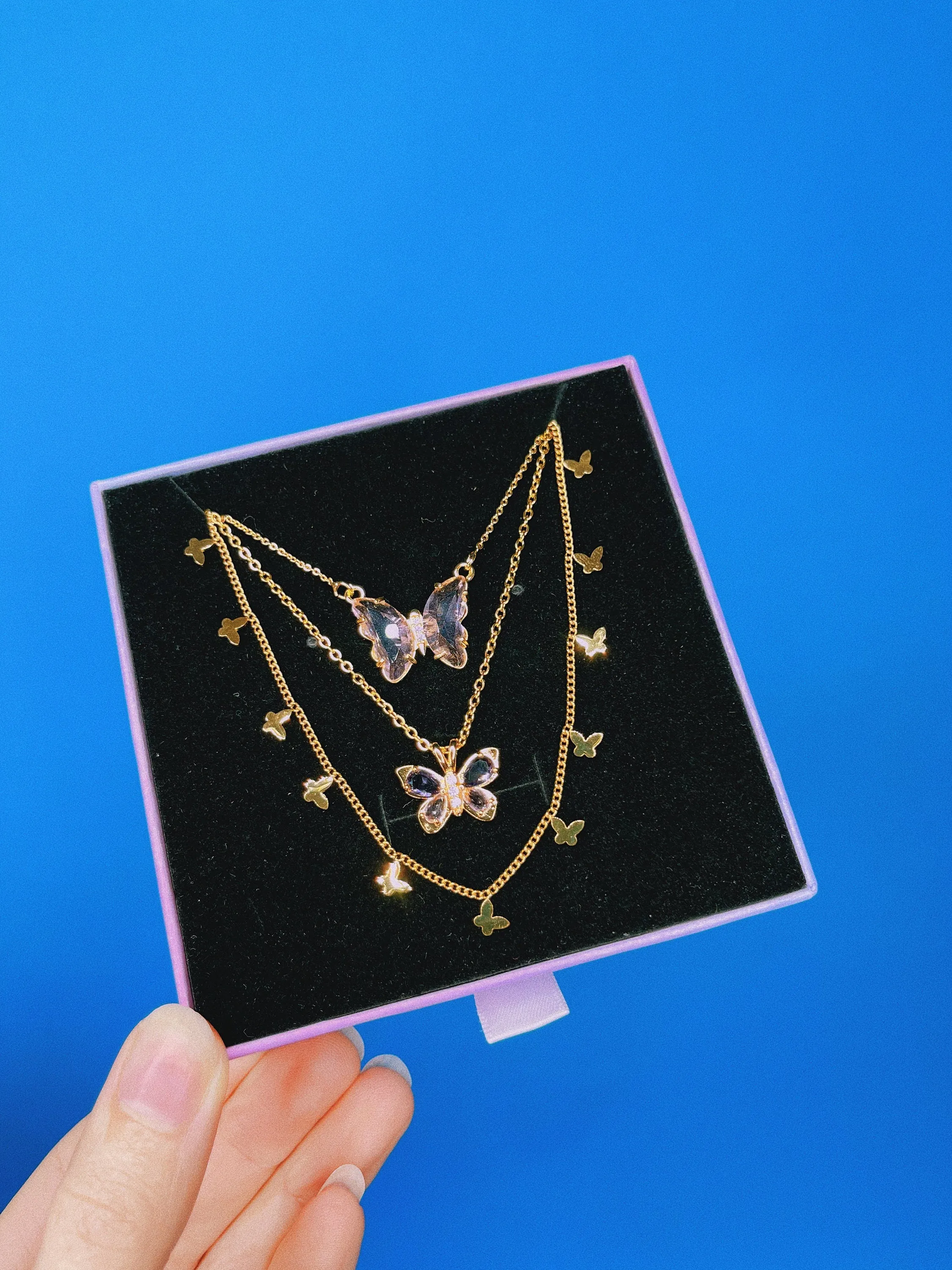 Lilac Amethyst Butterfly Necklace