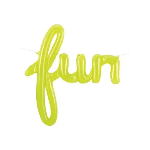 Lime Green "FUN" Script Balloon