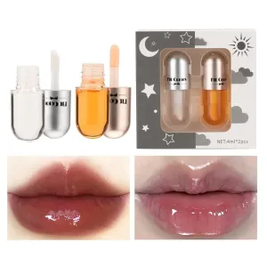 Lip Oil Day Night Instant Volume Plumper Oil Clear Mint Lip Balm Moisturizer Reduces Thin Lip Line Cosmetic Lip Gloss Lip Serum