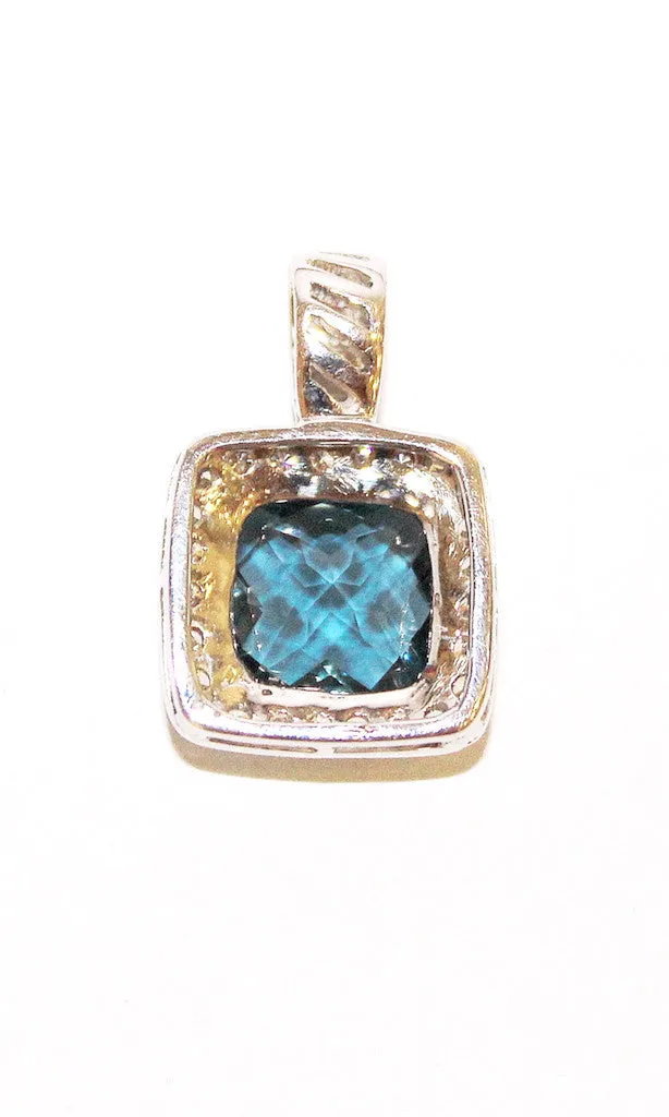 London Blue Topaz And Diamond Pendant AD No. 0756