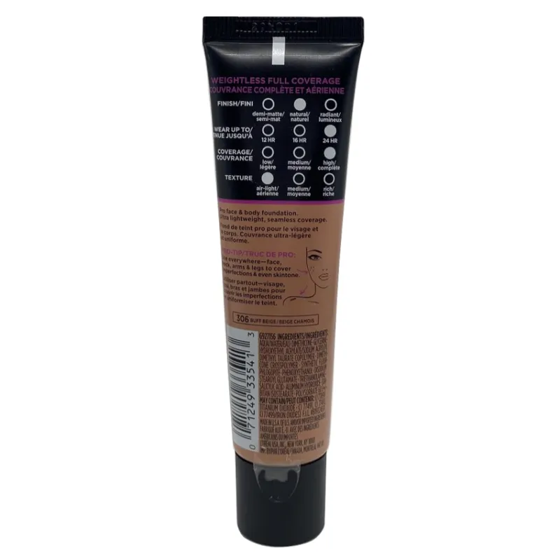 L'Oréal Paris Infallible Total Cover Foundation - 306 Buff Beige