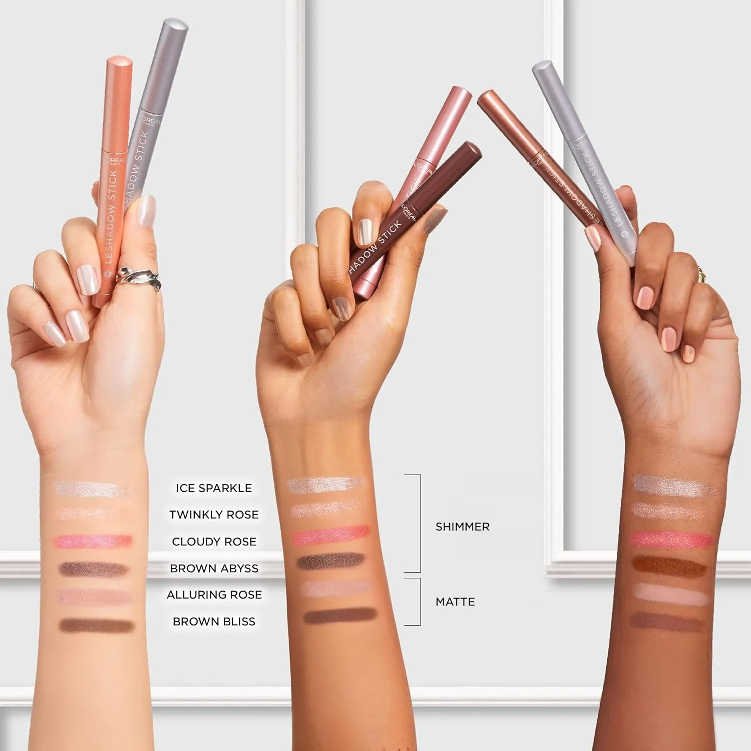 L’Oréal Paris Makeup Le Shadow Stick Eyeshadow, Blendable, Smudge-Resistant, Cream Eyeshadow, Alluring Rose, 0.05 Oz