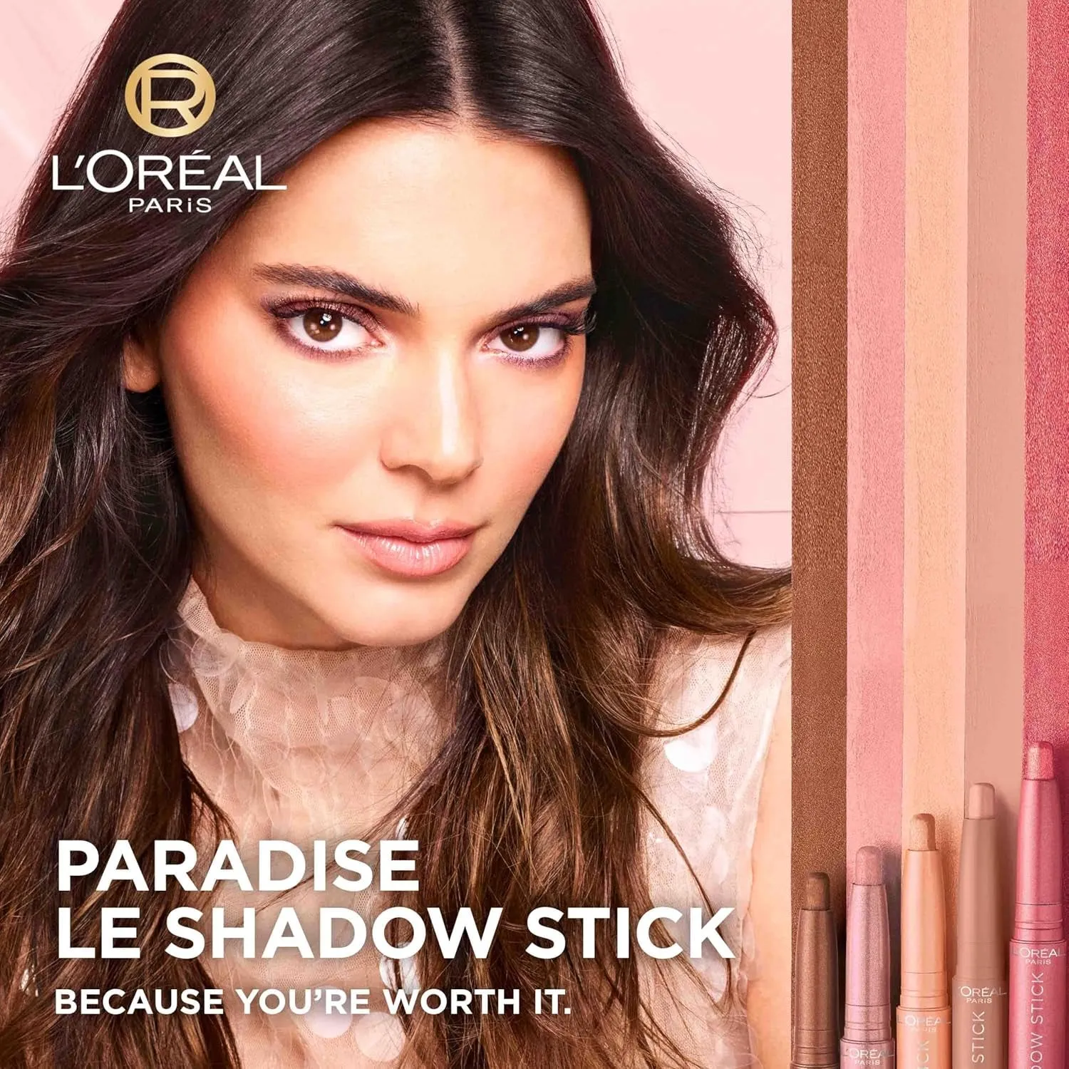 L’Oréal Paris Makeup Le Shadow Stick Eyeshadow, Blendable, Smudge-Resistant, Cream Eyeshadow, Alluring Rose, 0.05 Oz