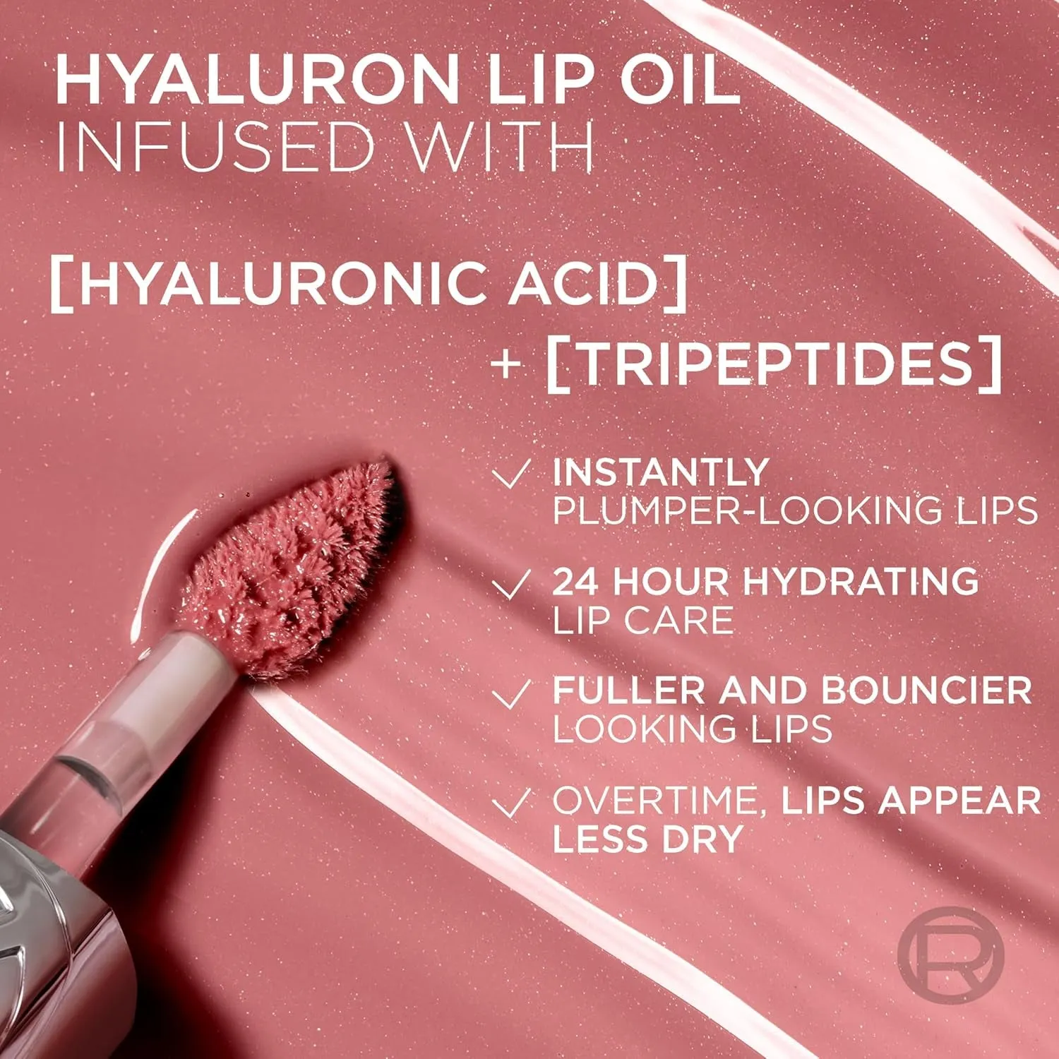L’Oréal Paris Plump Ambition Hyaluron Lip Oil, 24 HR Lip Care with Hyaluronic Acid, Volumizing Lip Makeup with Glass-Like Shine, Worth It 601, 0.16 Fl Oz