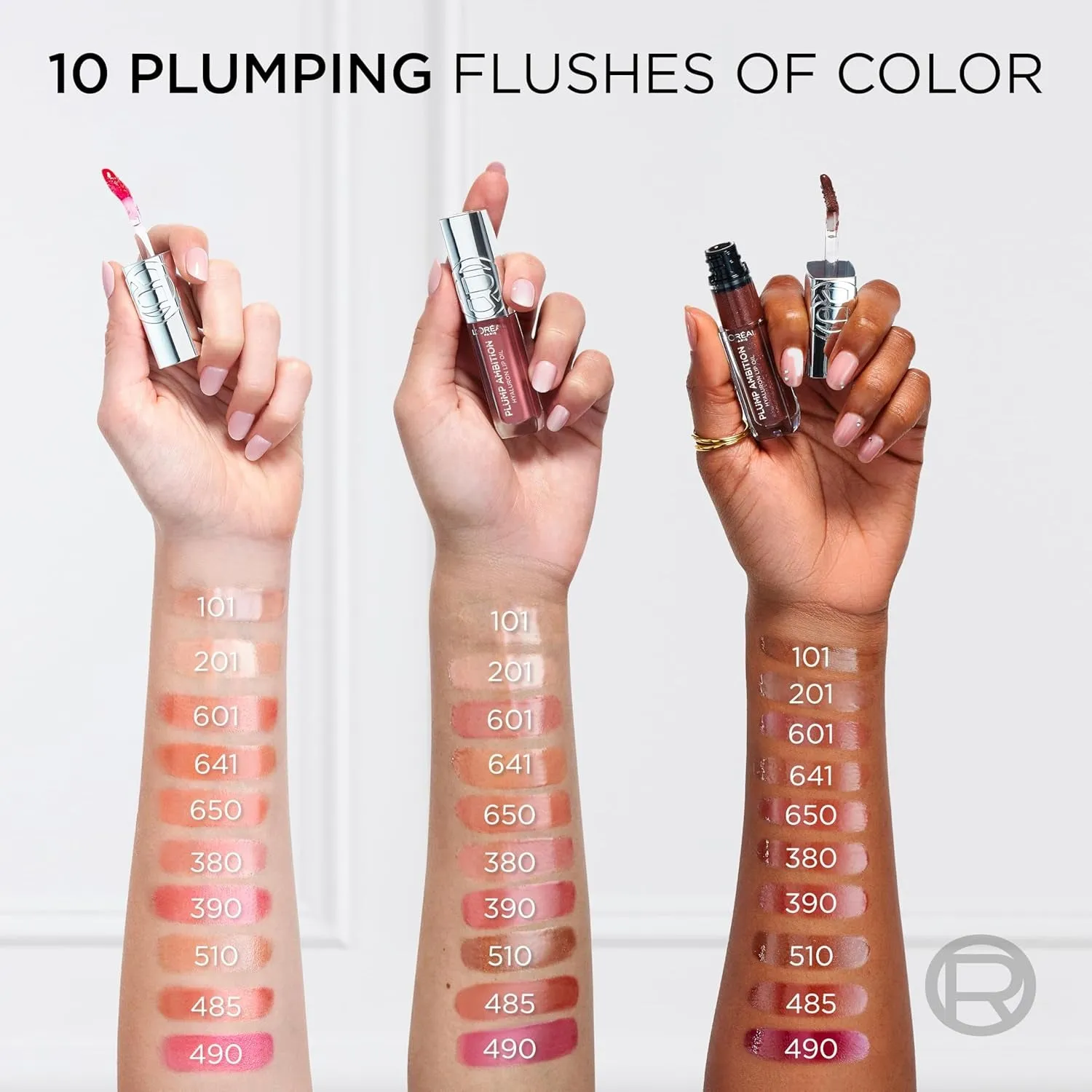 L’Oréal Paris Plump Ambition Hyaluron Lip Oil, 24 HR Lip Care with Hyaluronic Acid, Volumizing Lip Makeup with Glass-Like Shine, Worth It 601, 0.16 Fl Oz