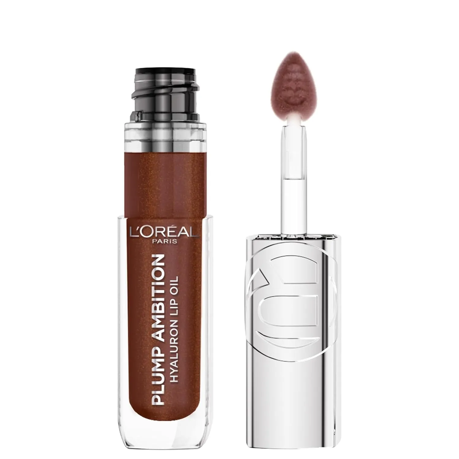L’Oréal Paris Plump Ambition Hyaluron Lip Oil, 24 HR Lip Care with Hyaluronic Acid, Volumizing Lip Makeup with Glass-Like Shine, Worth It 601, 0.16 Fl Oz