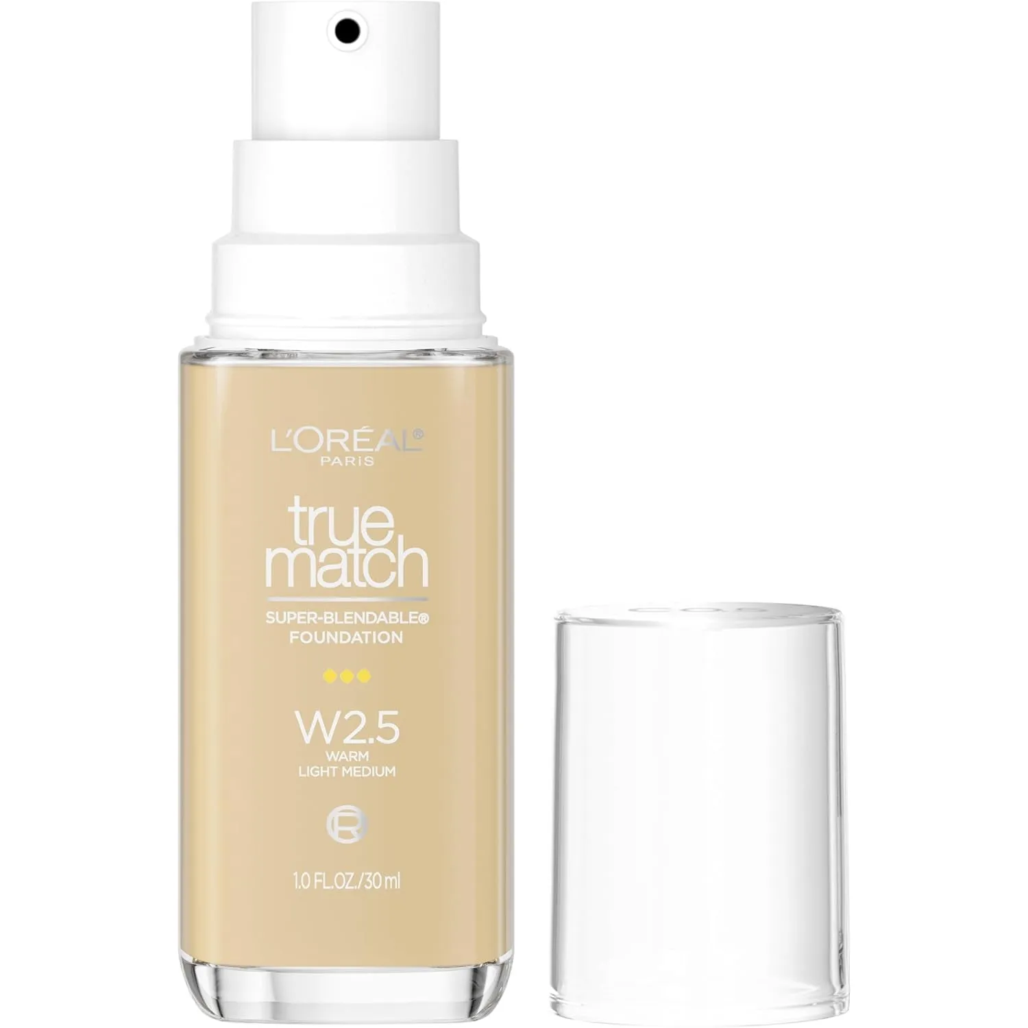 L’Oréal Paris True Match Super-Blendable Foundation, Medium Coverage Liquid Foundation Makeup, N3, Light Medium, 1 Fl Oz