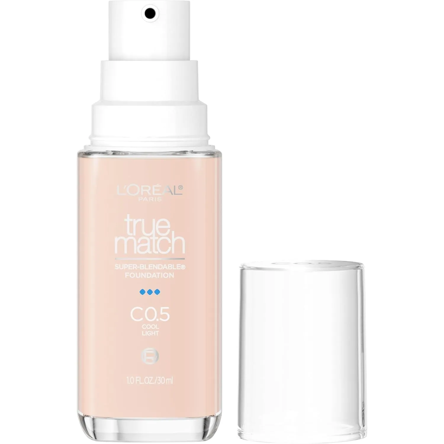 L’Oréal Paris True Match Super-Blendable Foundation, Medium Coverage Liquid Foundation Makeup, N3, Light Medium, 1 Fl Oz