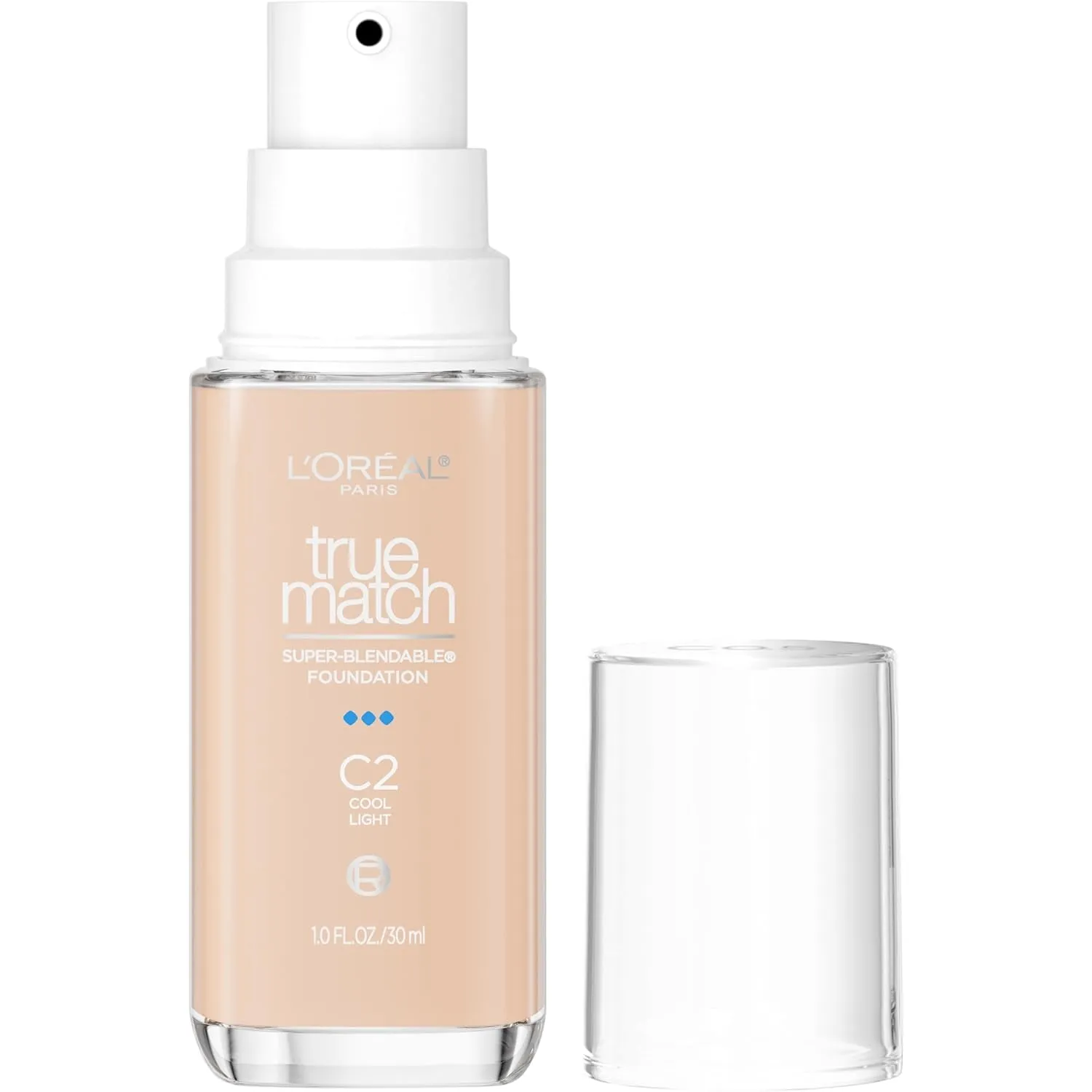 L’Oréal Paris True Match Super-Blendable Foundation, Medium Coverage Liquid Foundation Makeup, N3, Light Medium, 1 Fl Oz