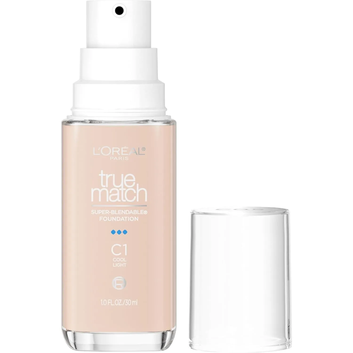 L’Oréal Paris True Match Super-Blendable Foundation, Medium Coverage Liquid Foundation Makeup, N3, Light Medium, 1 Fl Oz