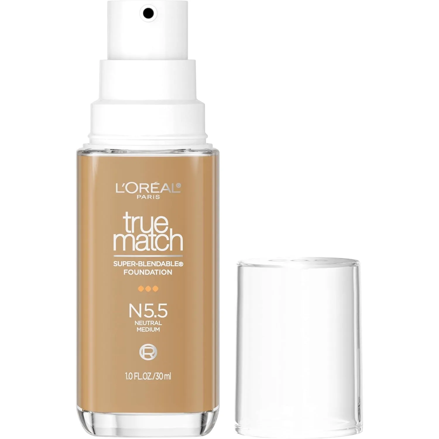L’Oréal Paris True Match Super-Blendable Foundation, Medium Coverage Liquid Foundation Makeup, N3, Light Medium, 1 Fl Oz