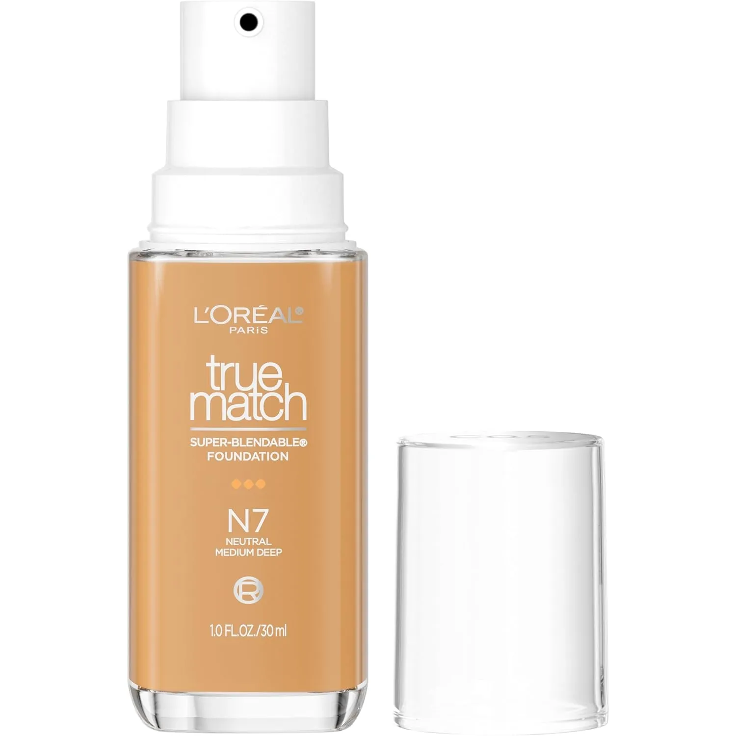 L’Oréal Paris True Match Super-Blendable Foundation, Medium Coverage Liquid Foundation Makeup, N3, Light Medium, 1 Fl Oz