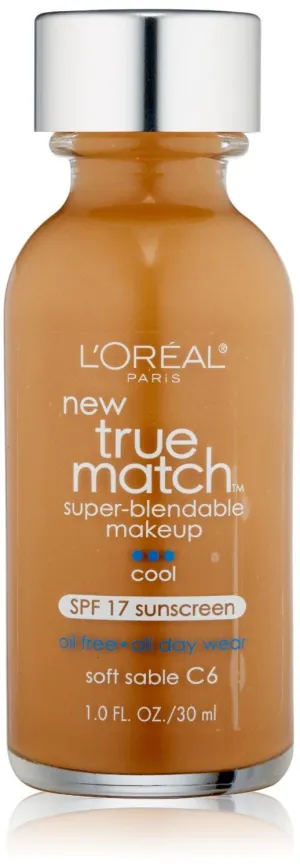 L'OREAL TRUE MATCH SUPER-BLENDABLE FOUNDATION MAKEUP WITH SPF 17 "C6"