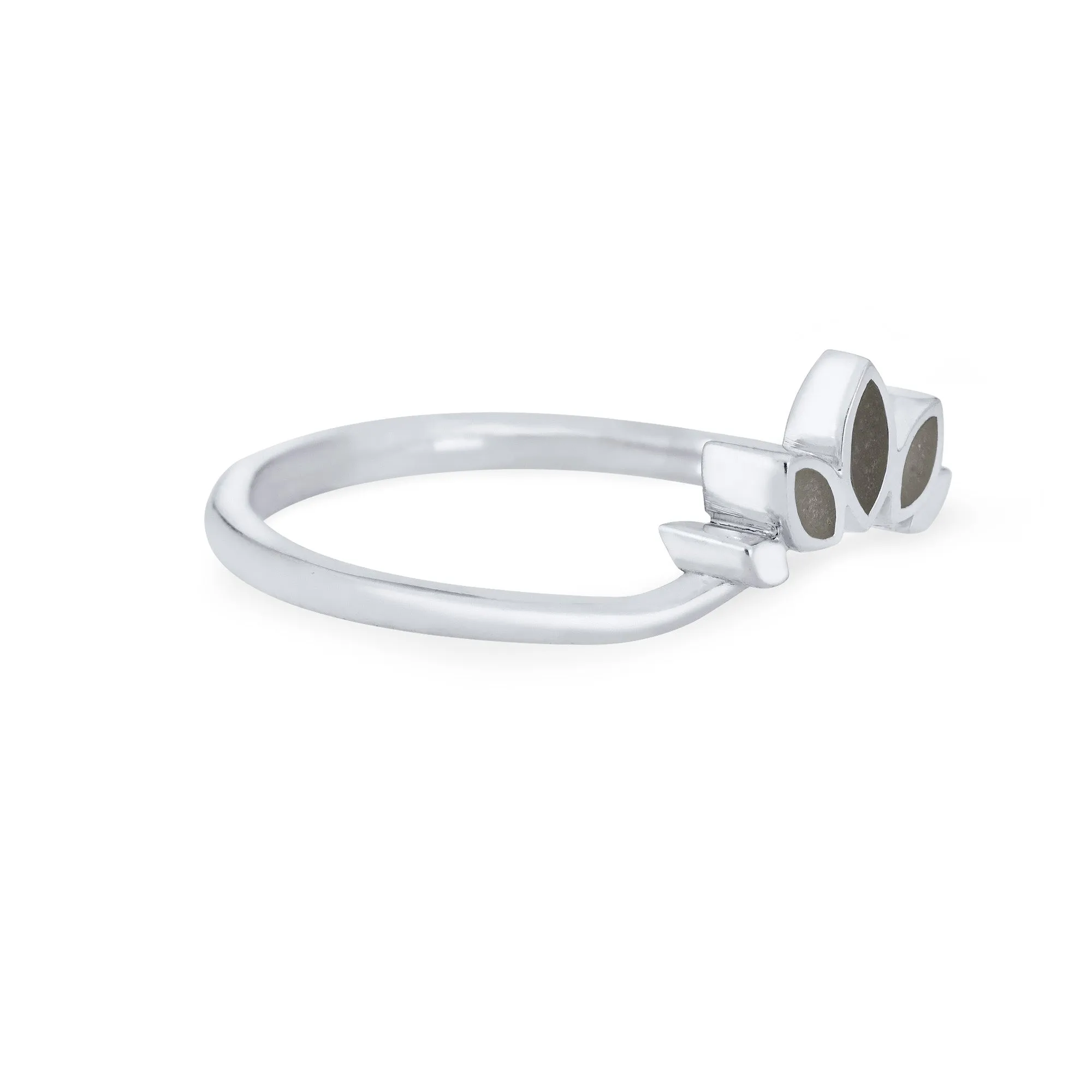Lotus Cremation Ring in 14K White Gold