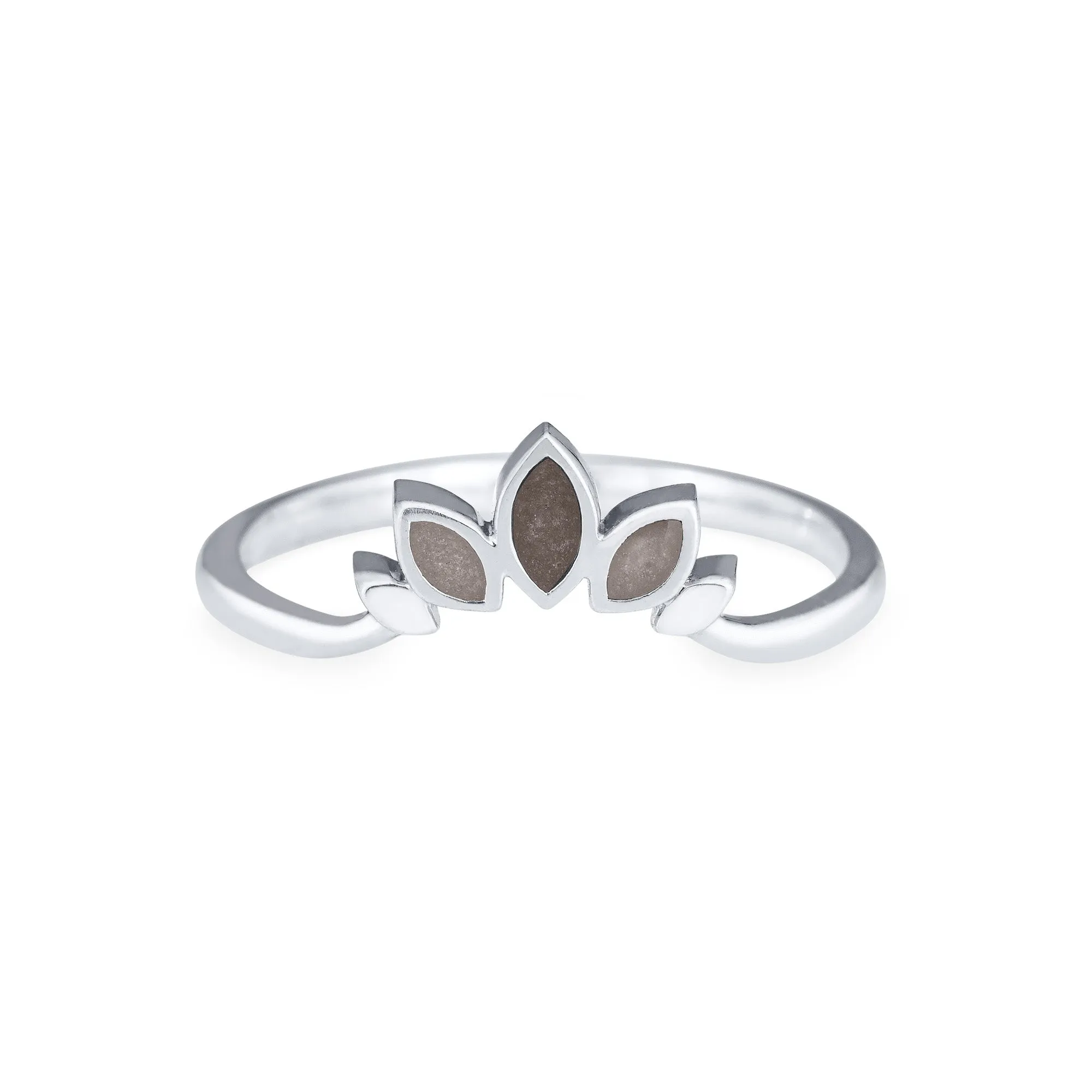 Lotus Cremation Ring in 14K White Gold